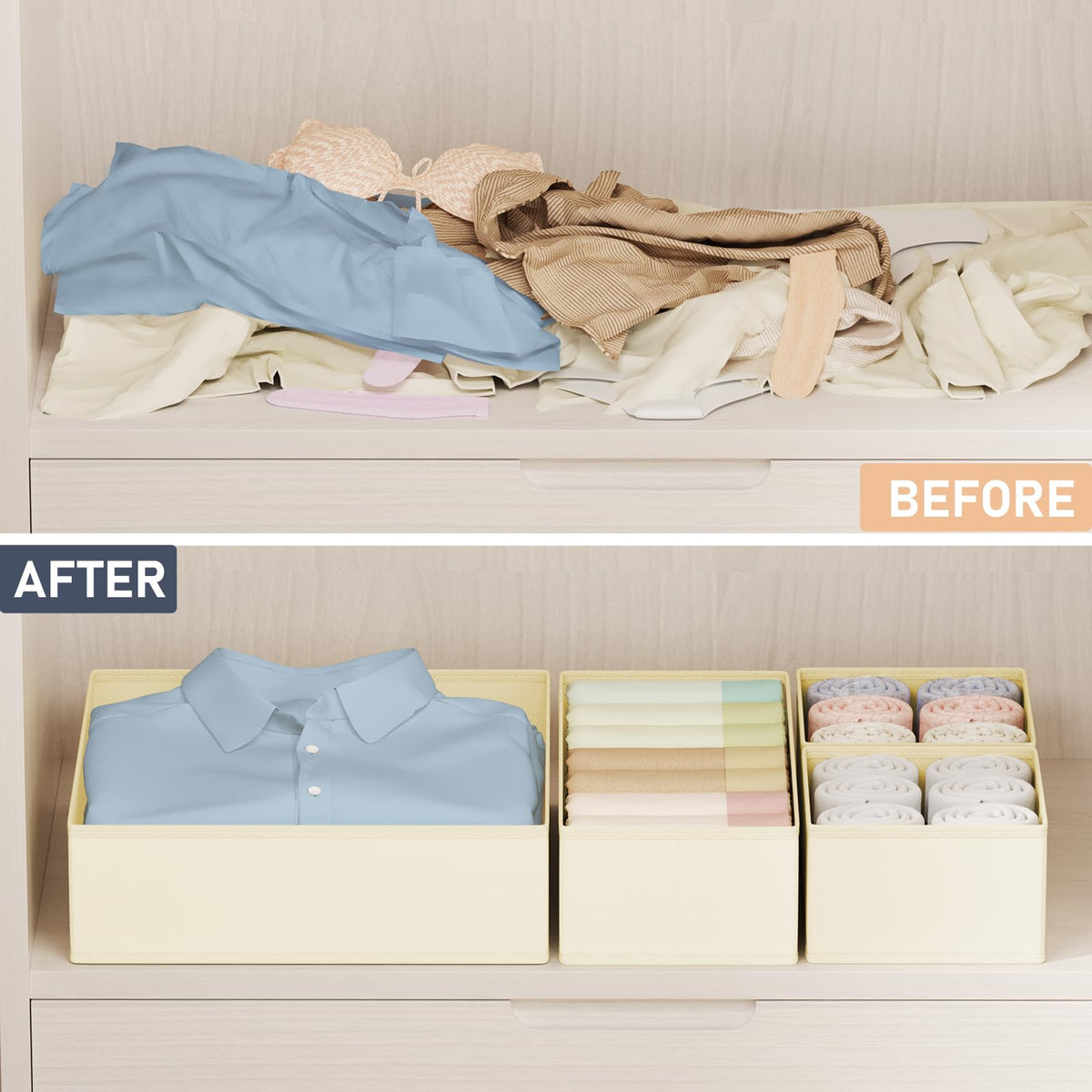 Drawer Organizer Clothes Storage (24 Count)