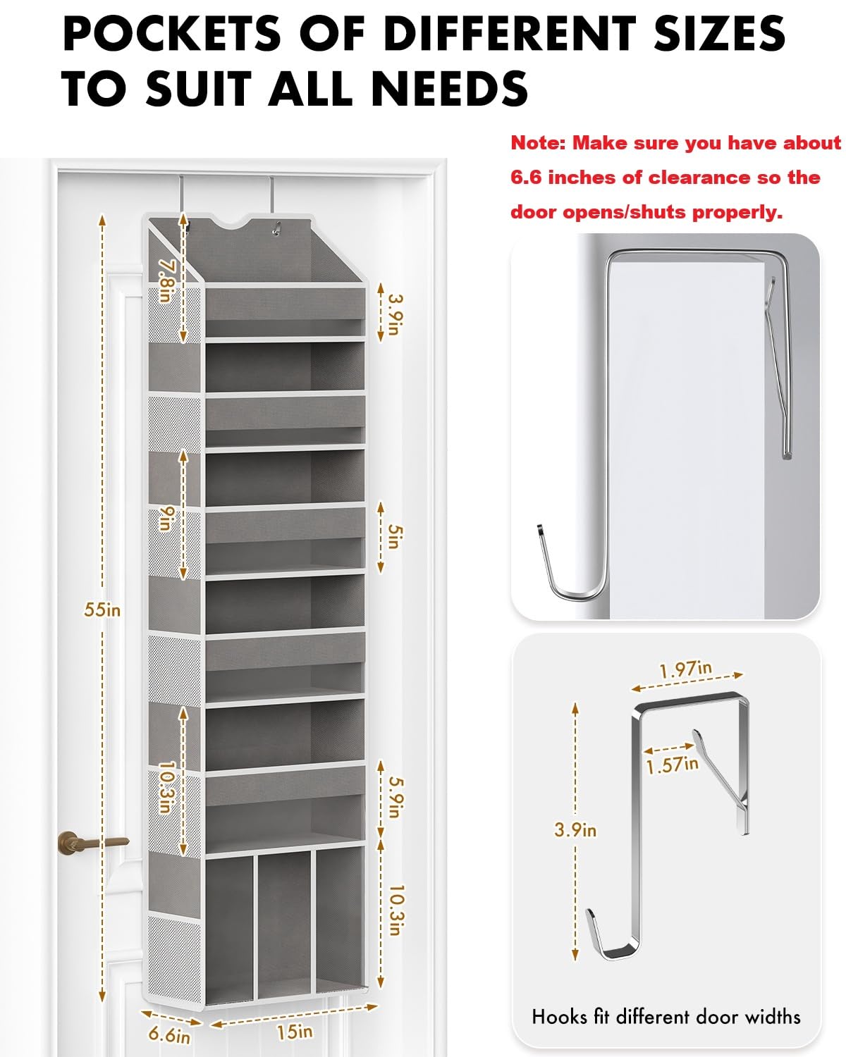 Over the Door Hanging Organizer for Bathroom & Nursery