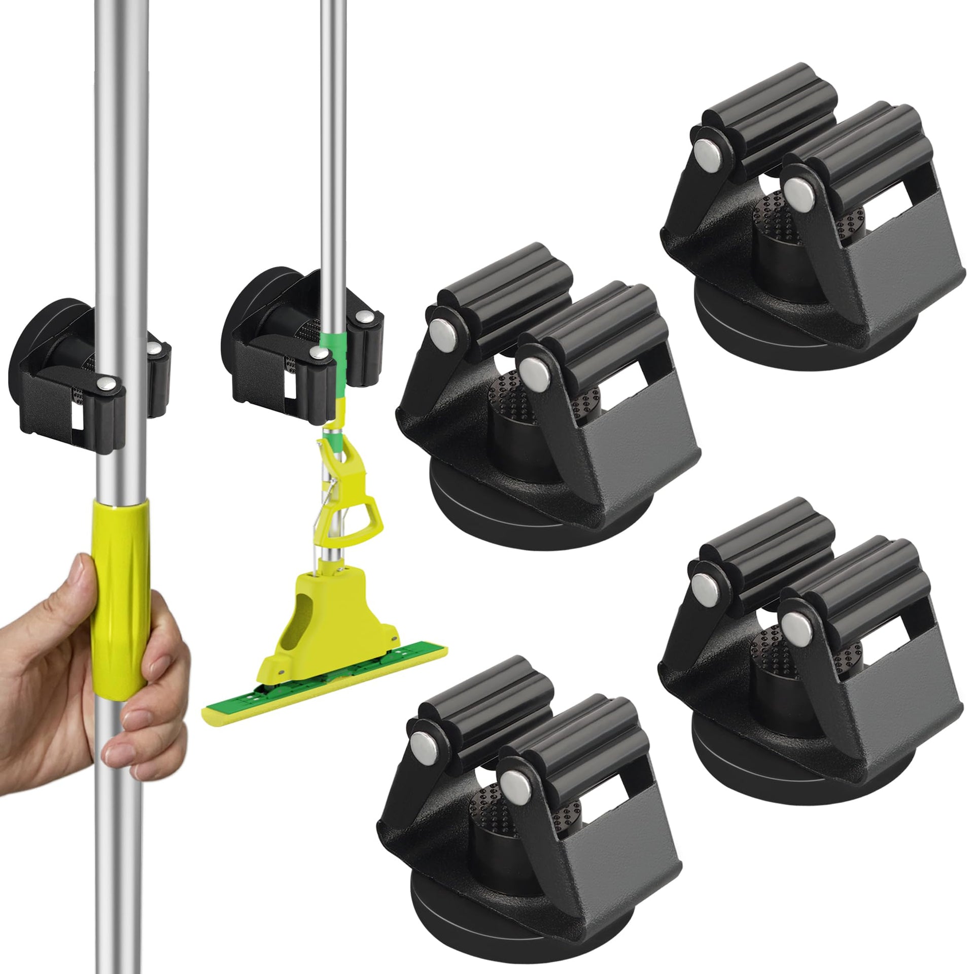 Magnetic Mop Broom Holder (4 Count)