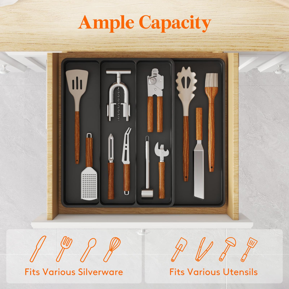 Utensil Organizer for Kitchen Drawer