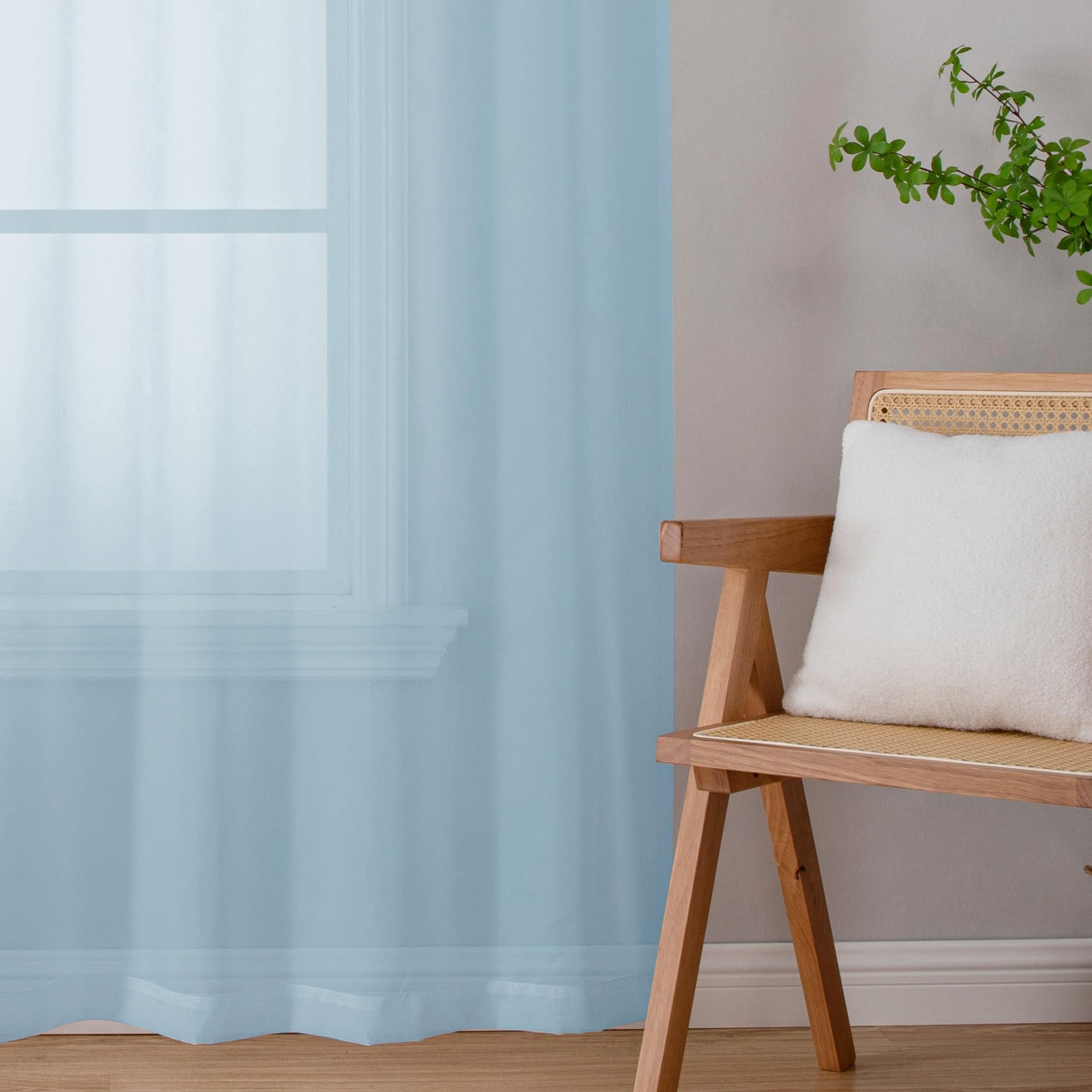 Sky Blue Sheer Valances for Windows (2 Count)