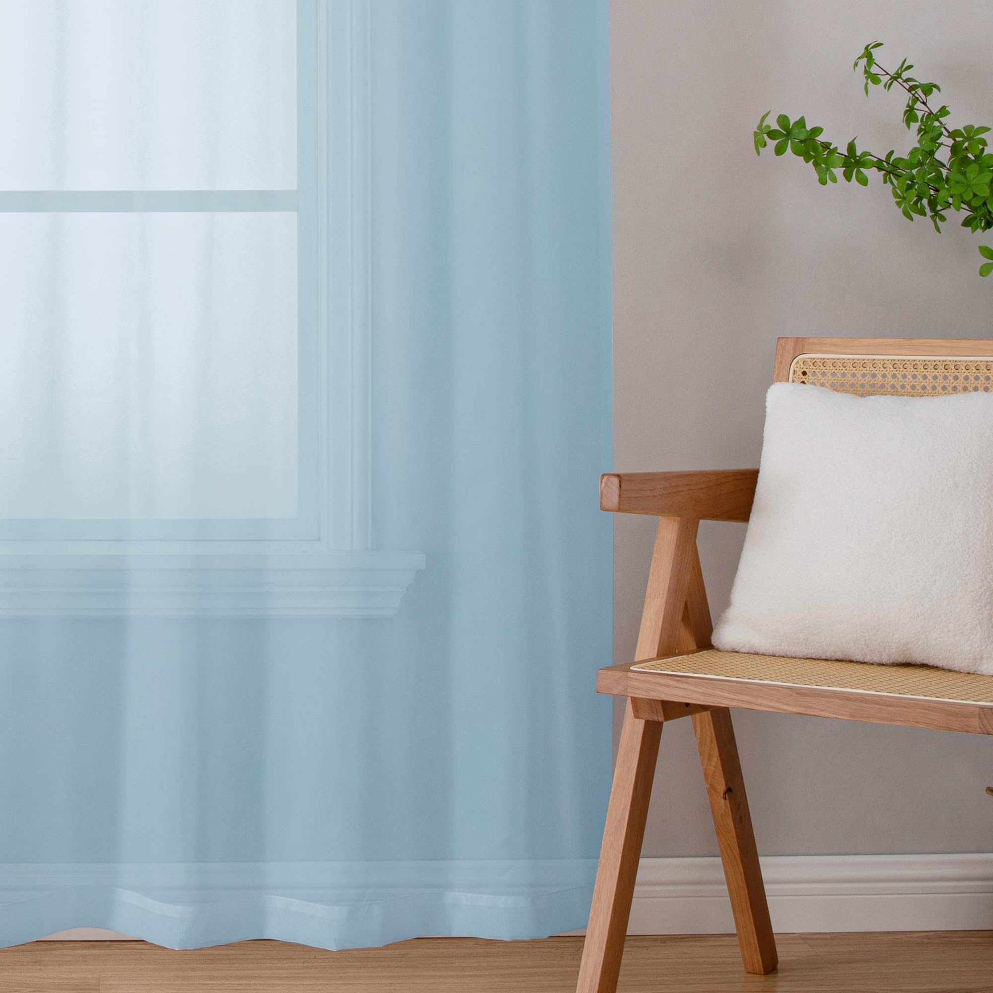 Sky Blue Sheer Valances for Windows (2 Count)