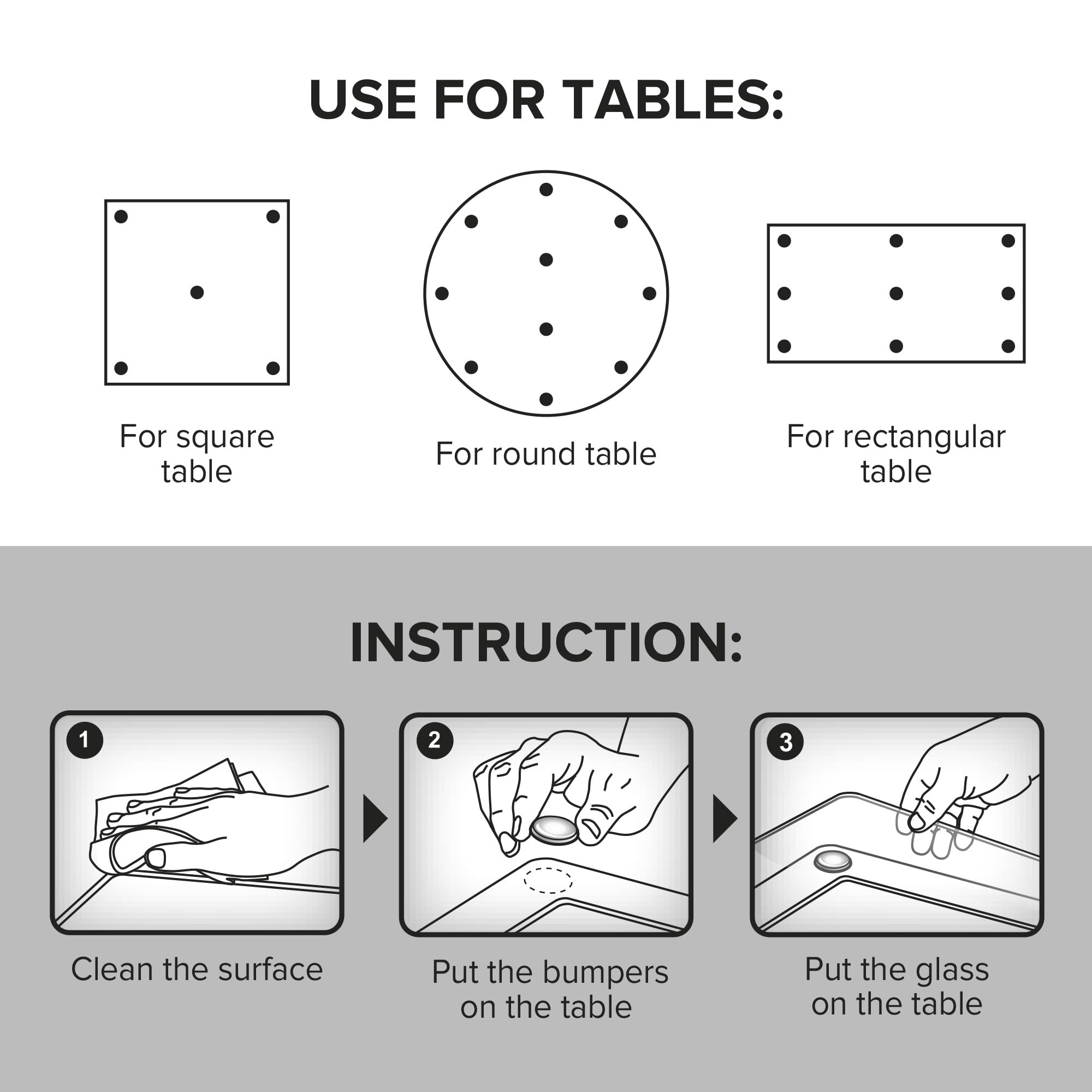 Glass Table Top Bumpers (20 Count)