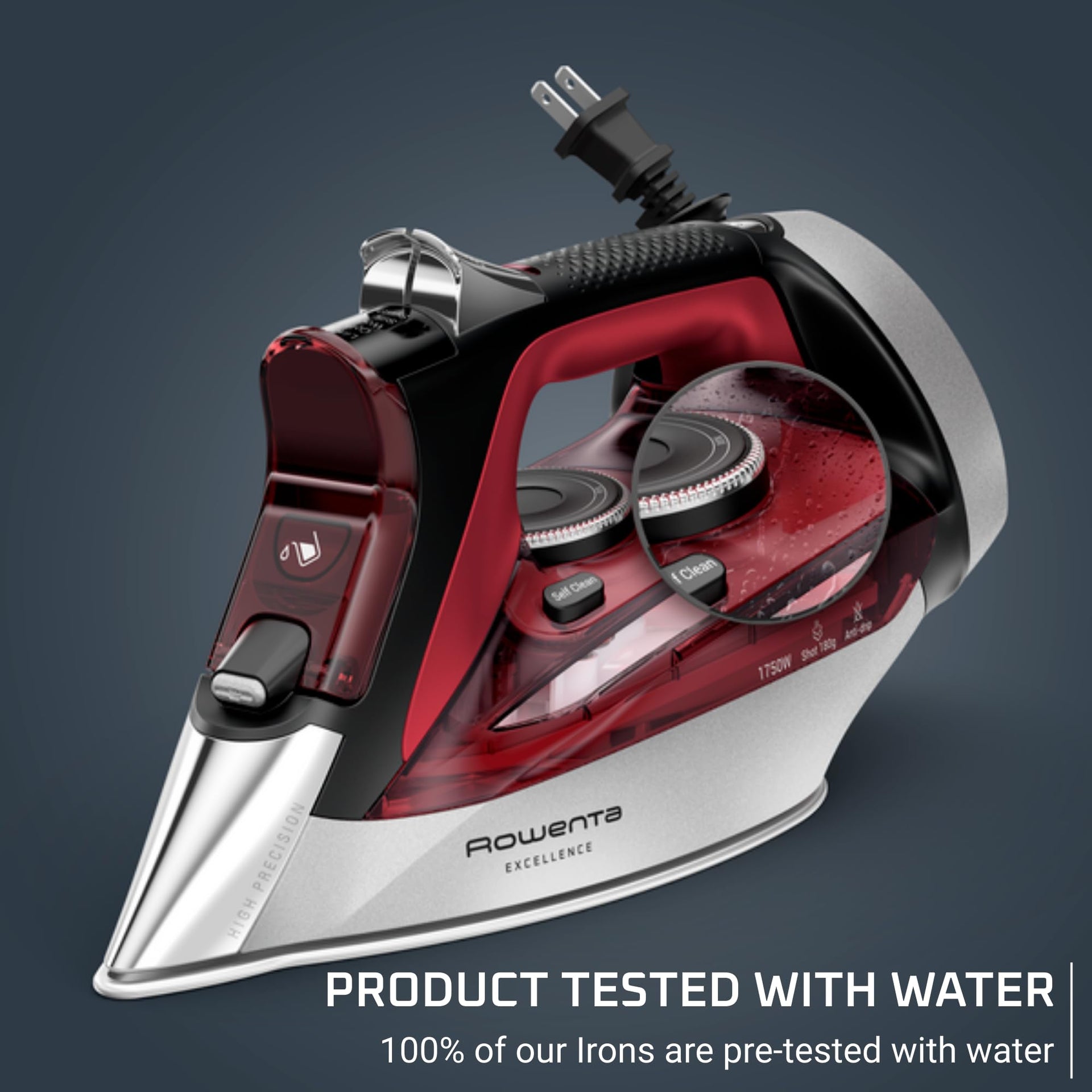 Iron Focus Excellence Stainless Steel Soleplate Steam Iron for Clothes