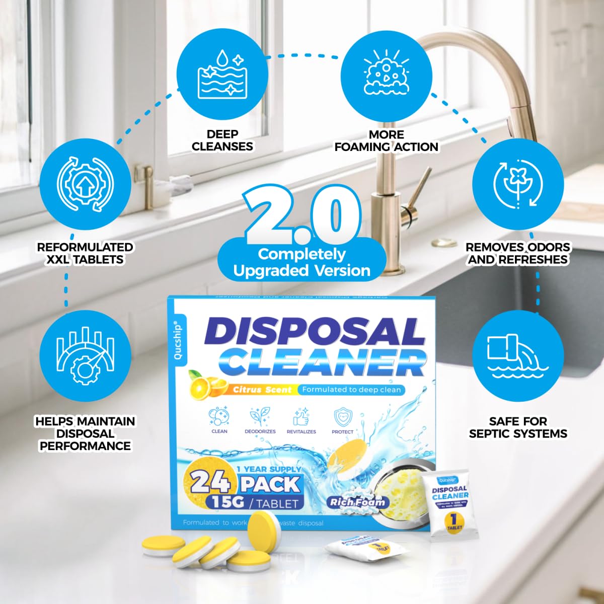 Garbage Disposal Cleaner Deodorizer Tablets (24 Count)