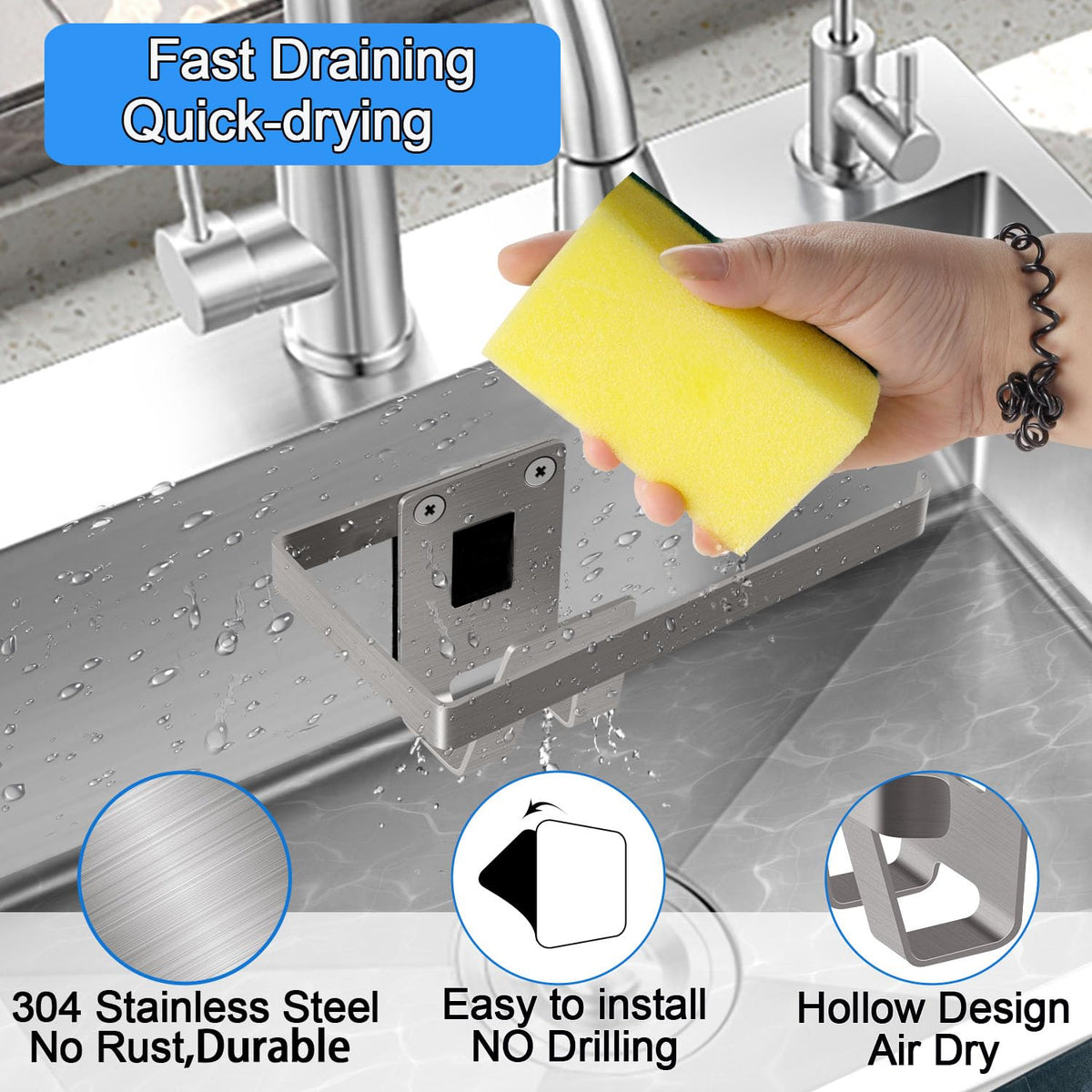 Sponge Holder for Kitchen Sink