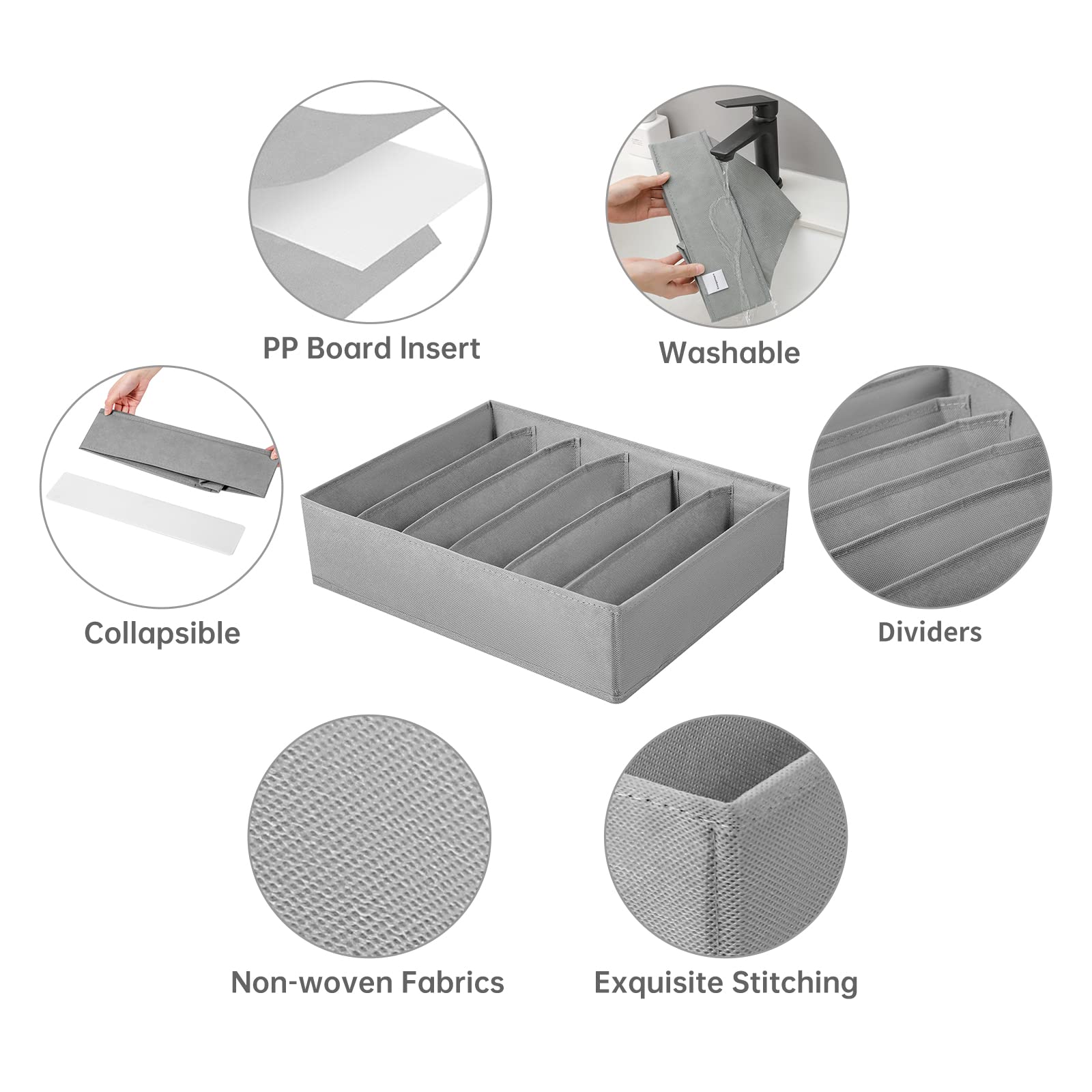 4 Packs T shirt Drawer Organizers for Clothing (4 Count)