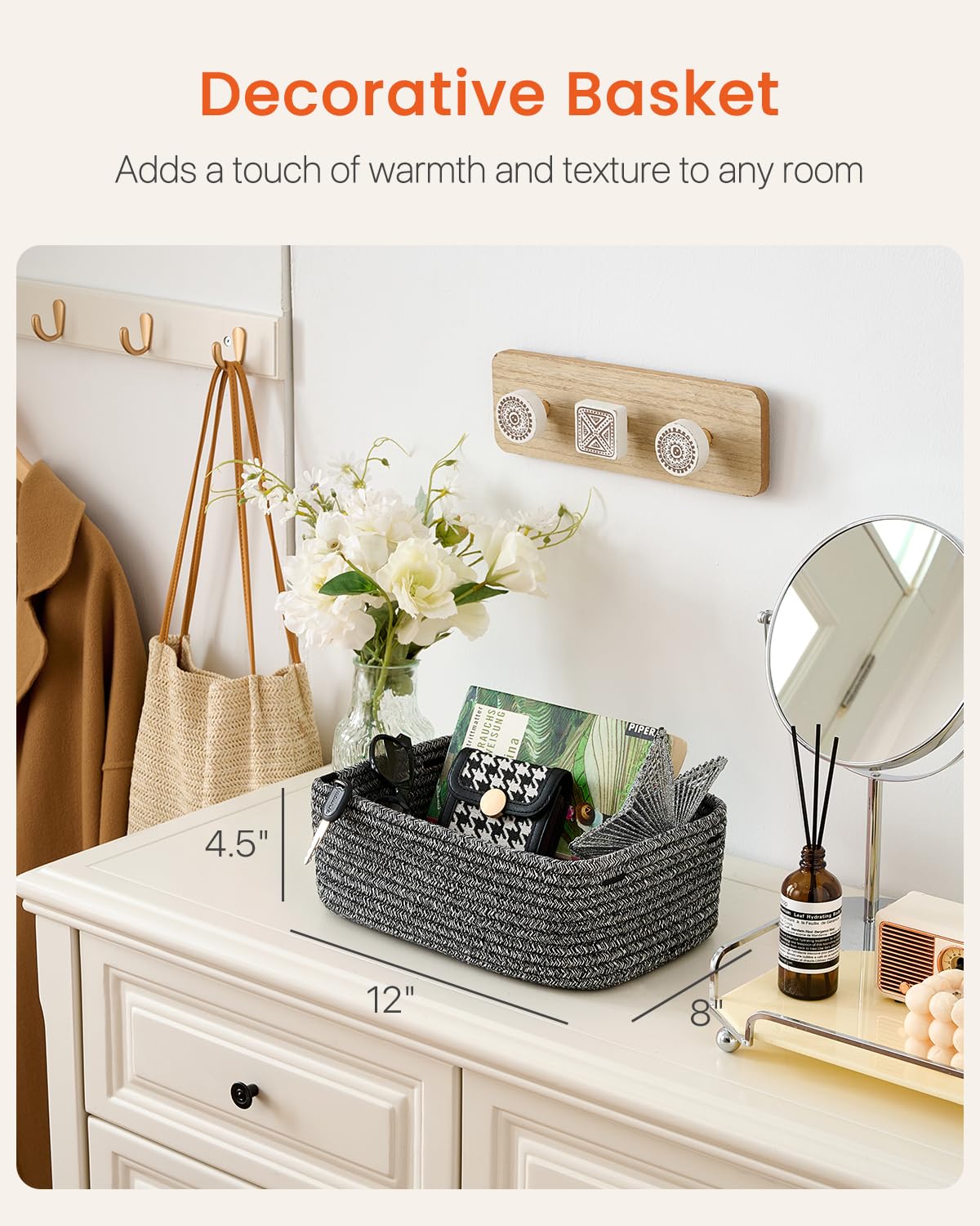 Small Woven Storage Basket for Organizing (3 Count)