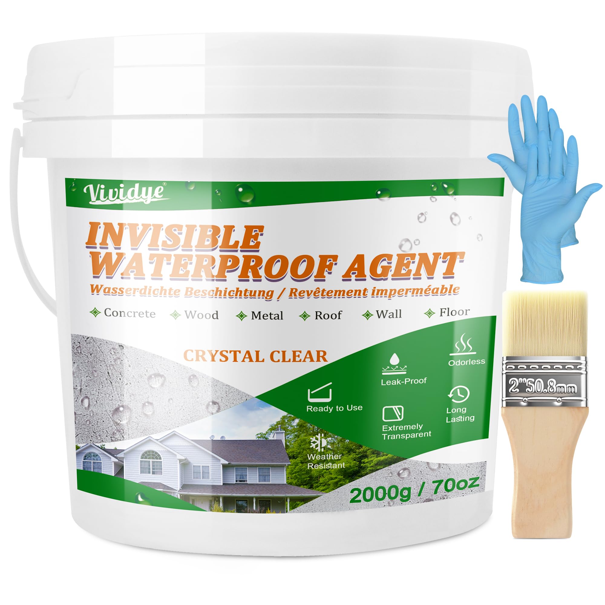 Transparent Waterproof Sealant for Repairing Leaks 70oz (70.5479 Ounce)