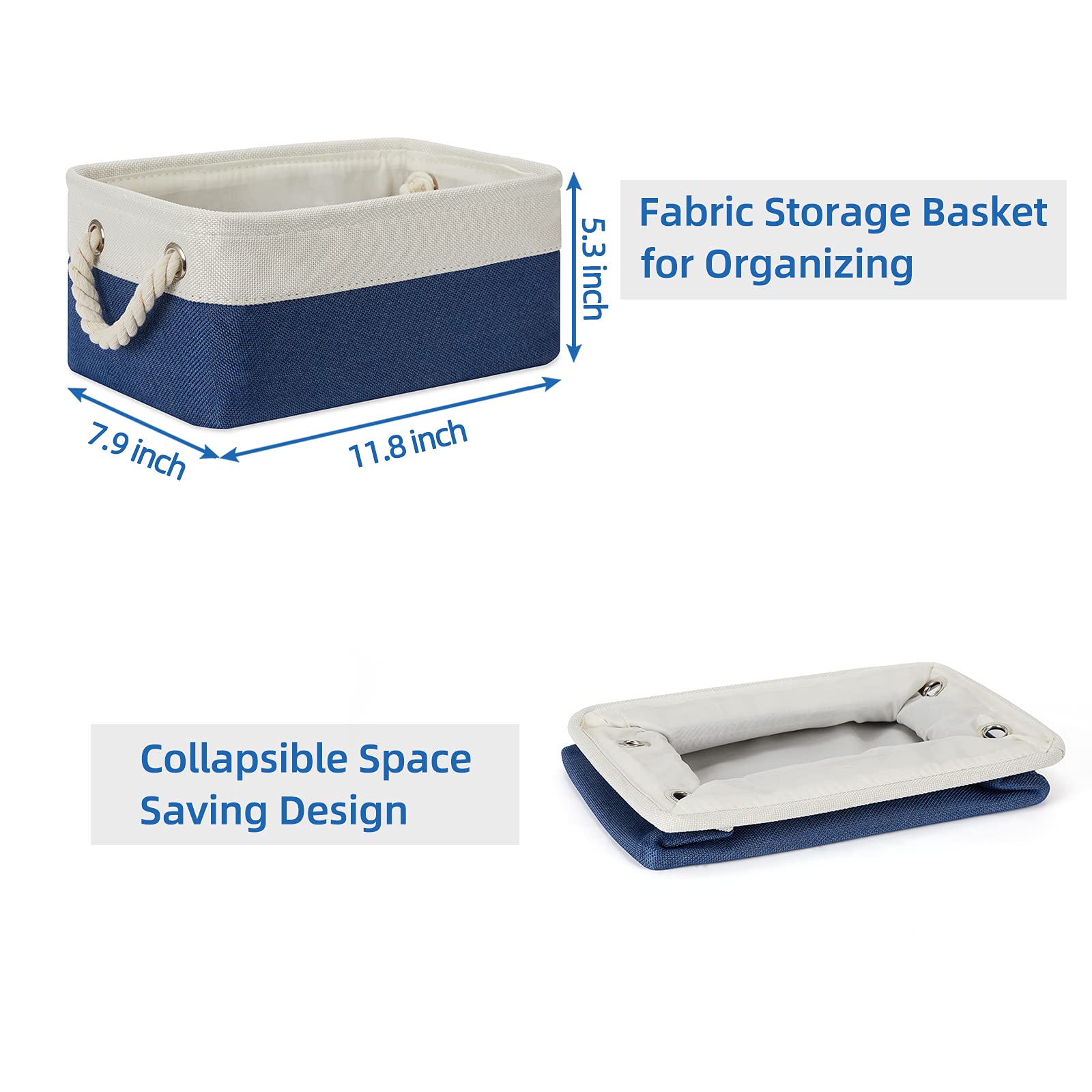 Small Storage Baskets for Shelves (6 Count)
