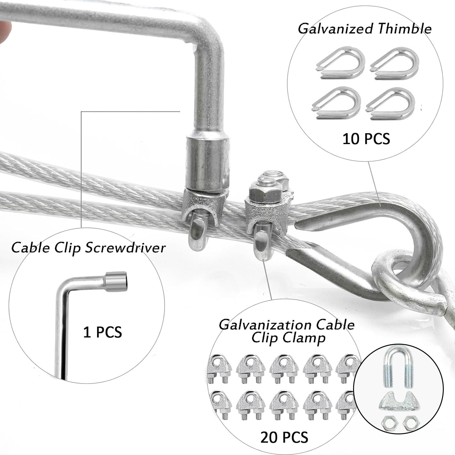 3 16" Wire Rope Clips Kit