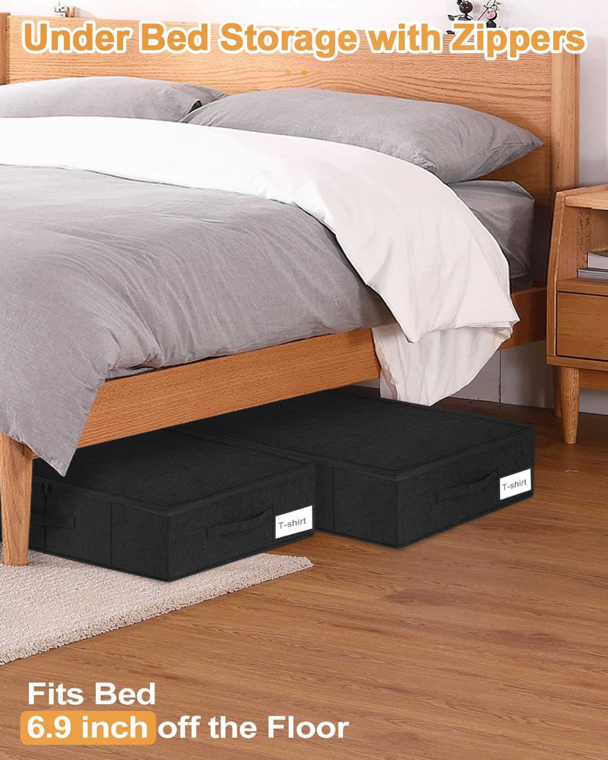 50L Under Bed Storage Container with Zipper Lid (3 Count)