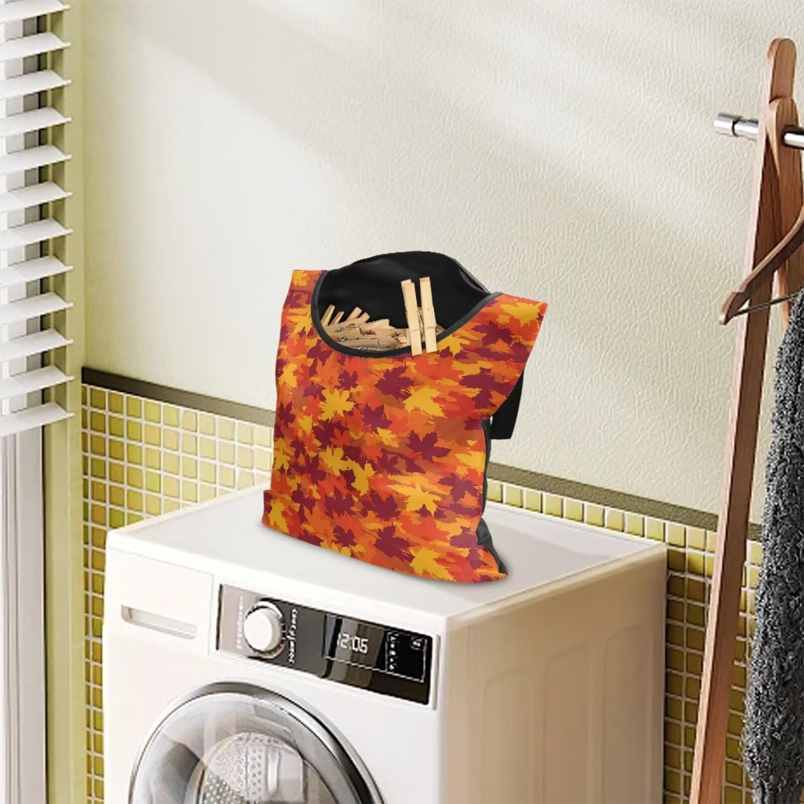 Maple Leaf Clothespin Storage Hanger Bags Beer Laundry Clothespin Bag