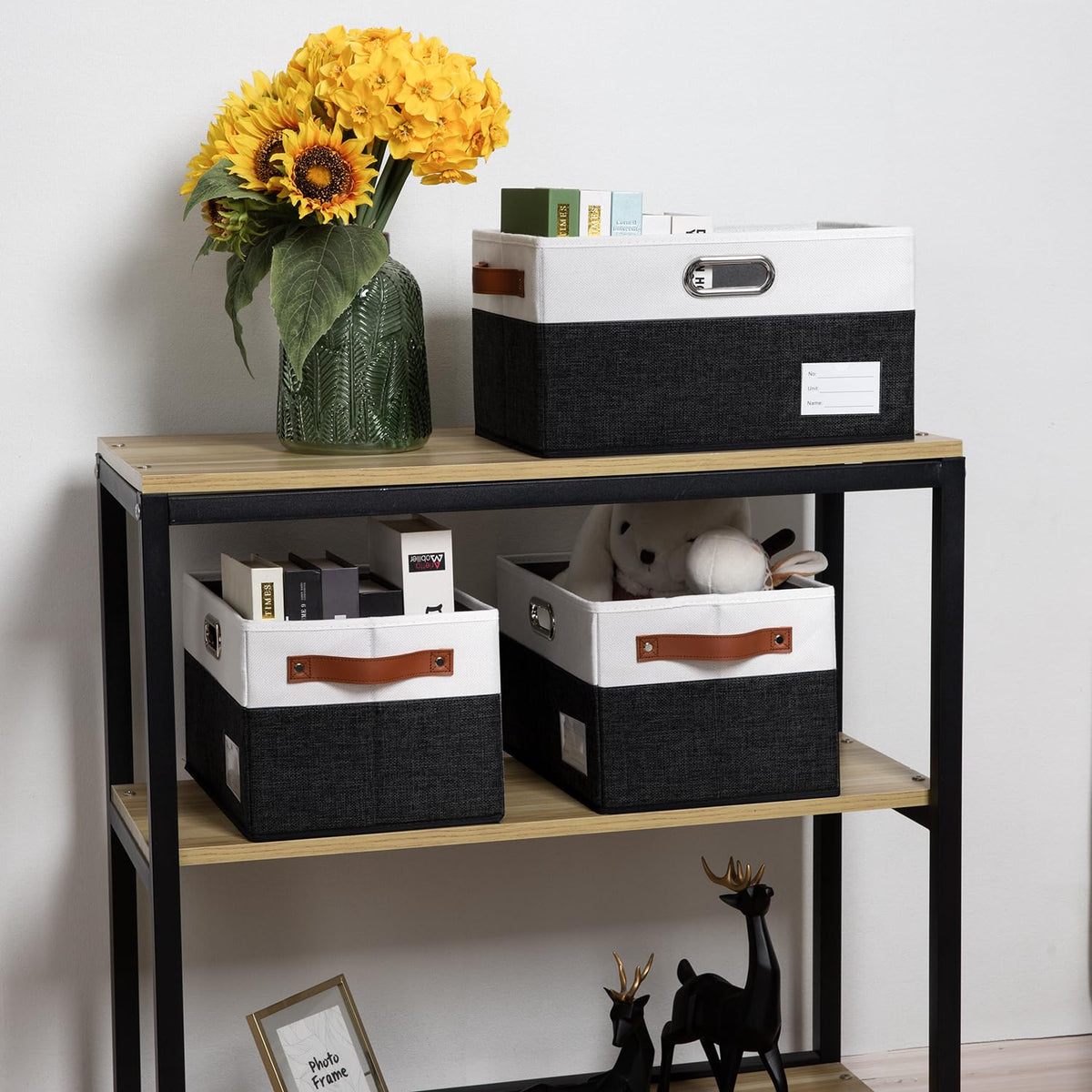 Larger Foldable Storage Bins with Handles [5 (5 Count)