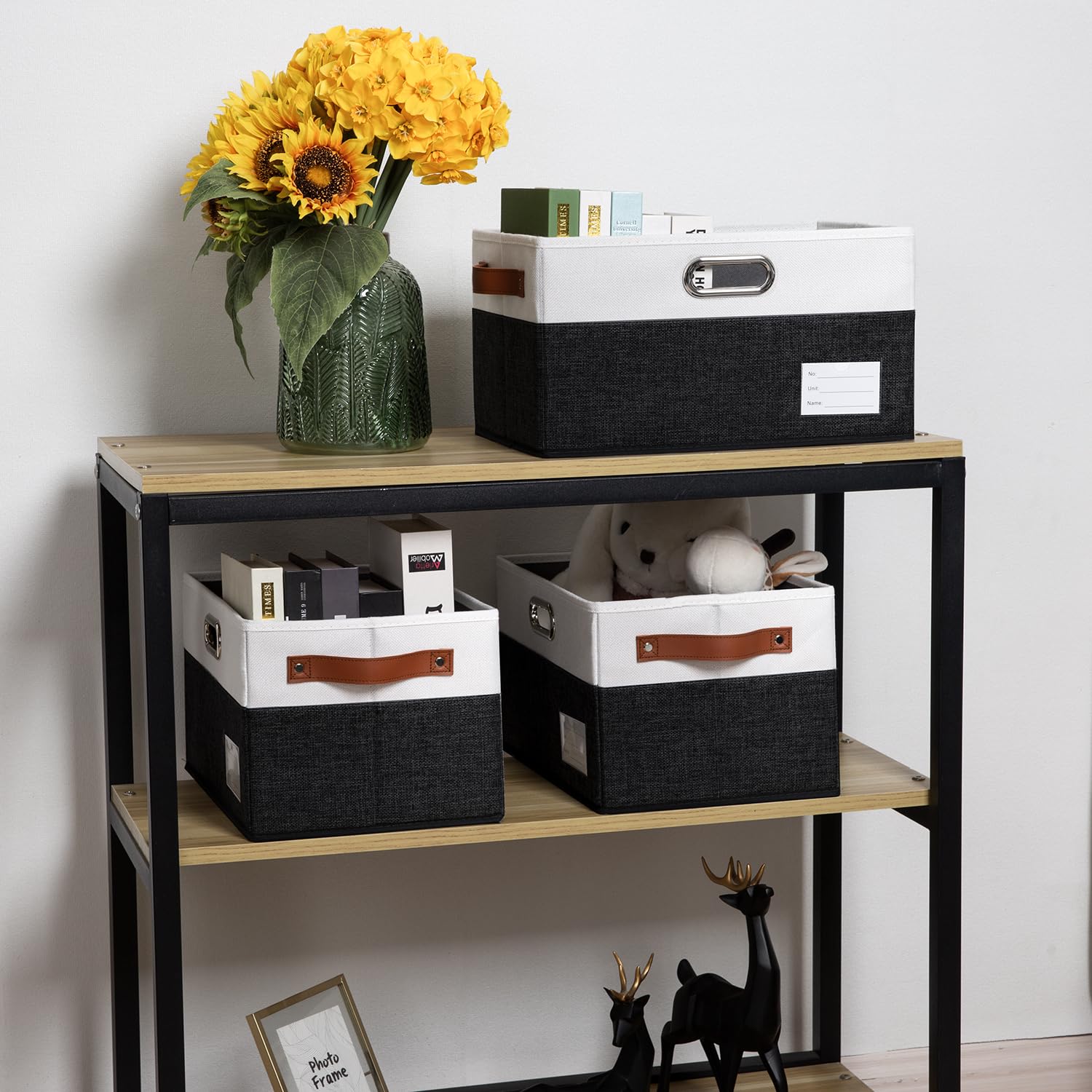 Larger Foldable Storage Bins with Handles [3 (3 Count)