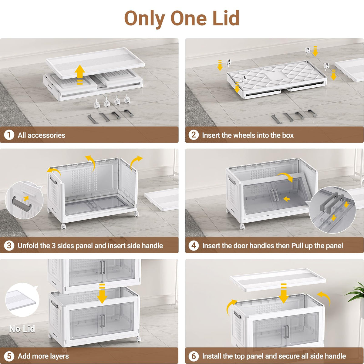 324 Qt Stackable Storage Bins Foldable Cabinet (3 Count)