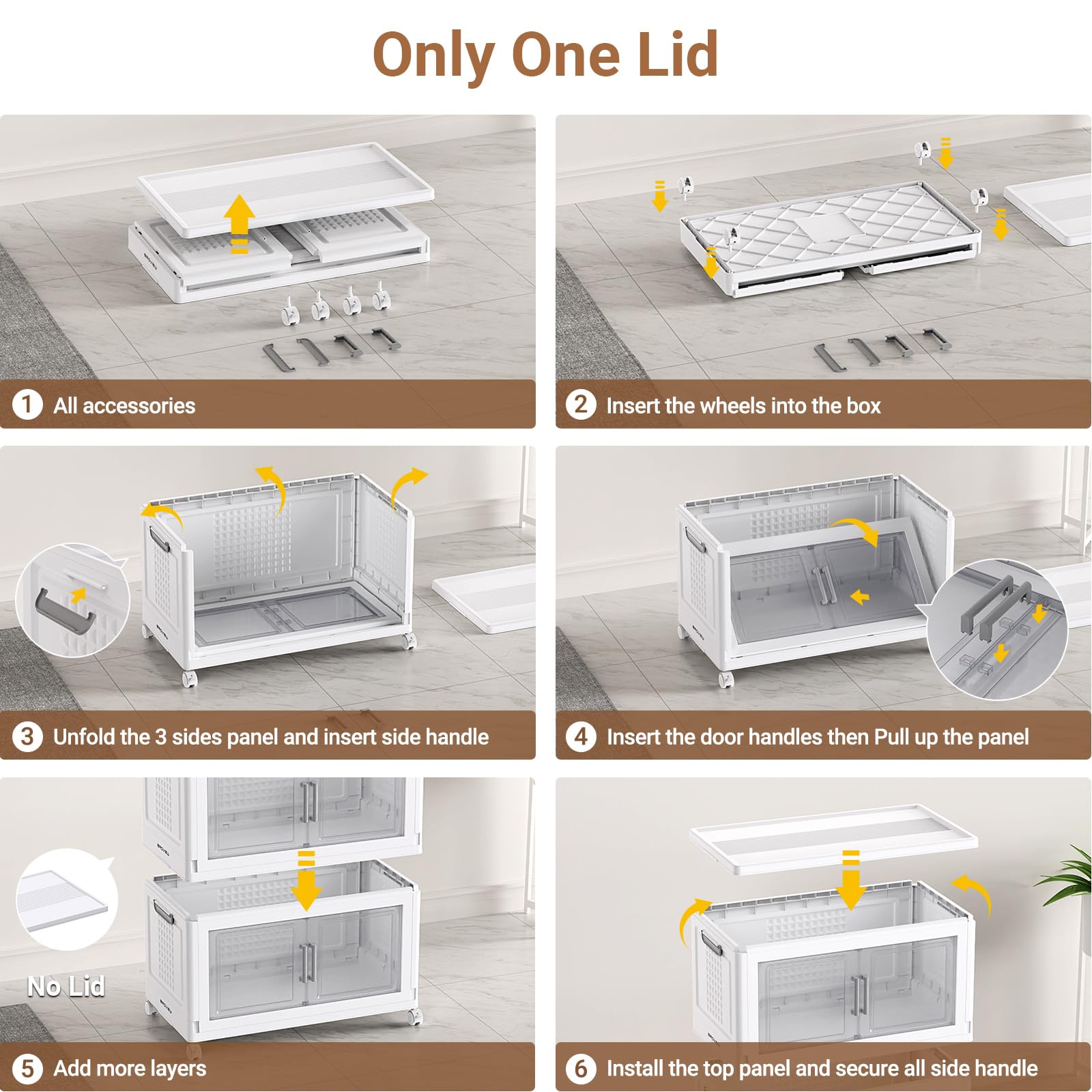 324 Qt Stackable Storage Bins Foldable Cabinet (3 Count)