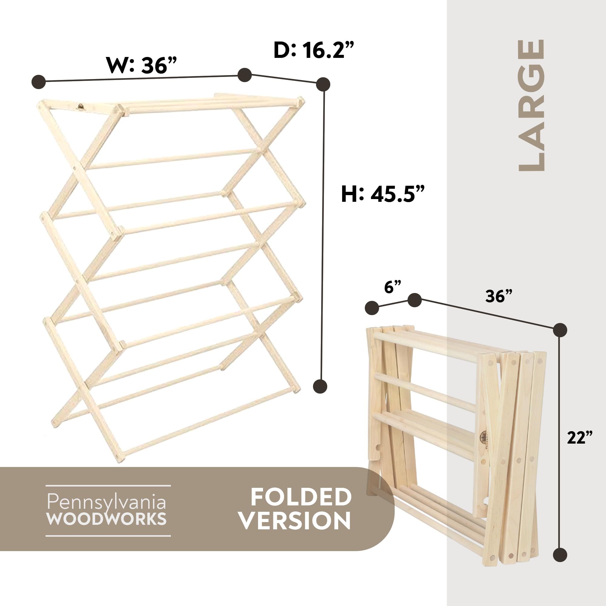 Premium American Maple Clothes Drying Rack