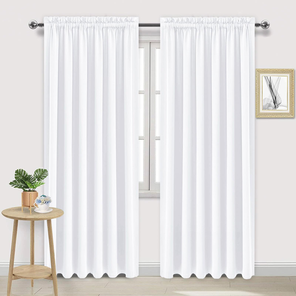 Wide Curtains 50% Light Blocking for Living Room 84 Inch Long 2 Panels (2 Count)