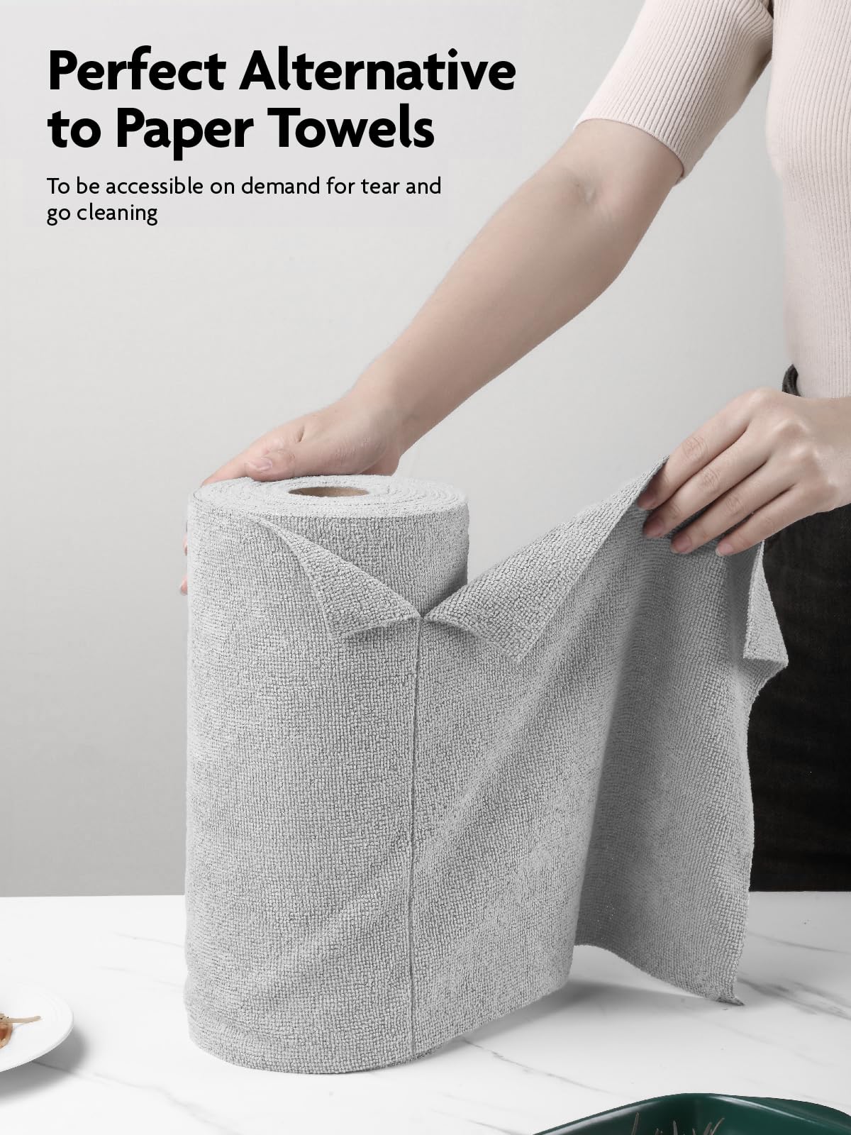 Microfiber Cleaning Cloth Roll (60 Count)