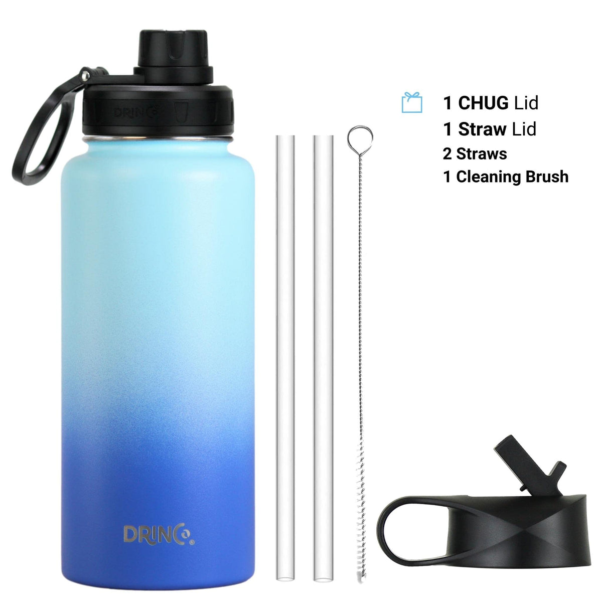 Stainless Steel Water Bottle Spout Lid Vacuum Insulated Double Wall Water Bottle Wide Mouth