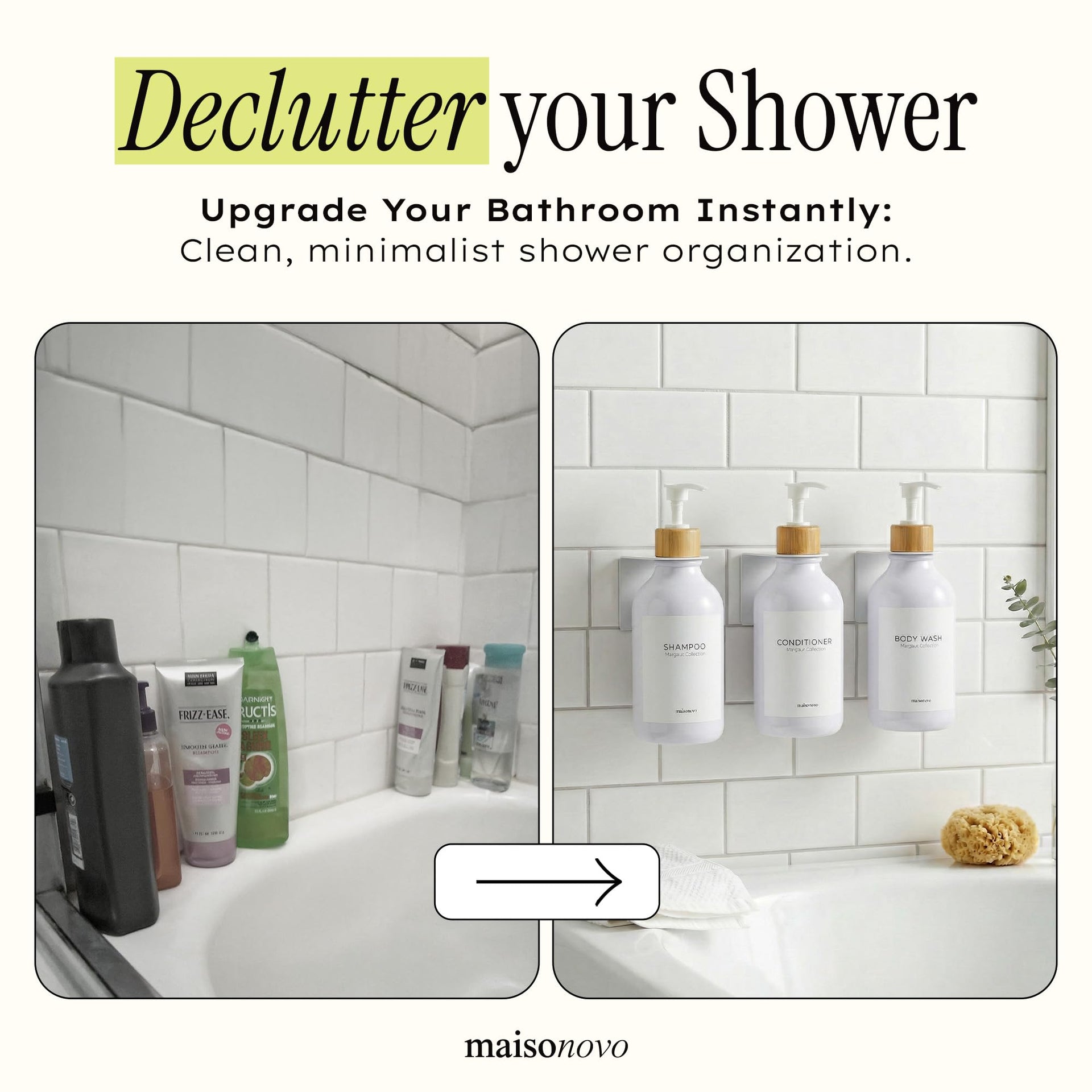 Shampoo and Conditioner Dispenser (3 Count)