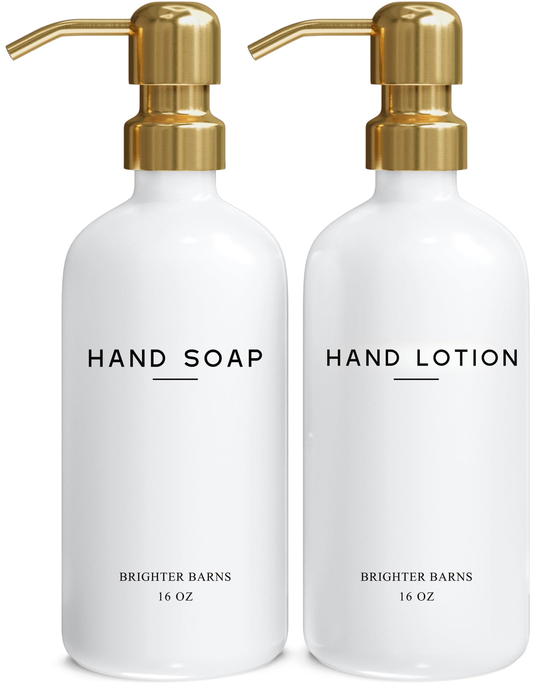 Luxury Glass Soap and Lotion Dispenser Set by Brighter Barns (3 Count)