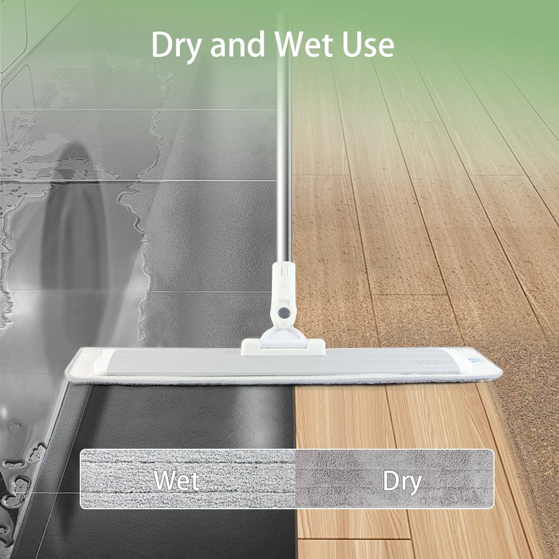 18" Commercial Flat Microfiber Floor Mop Cleaning System with 4 Washable Pads Cleaner for Home Cleaning