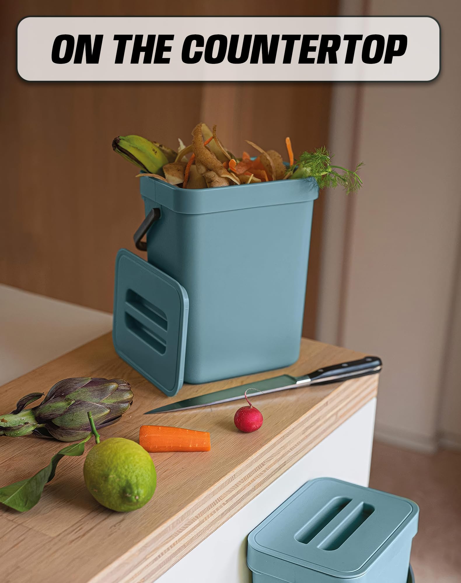 1.3 Gal Hanging Small Trash Can with Lid