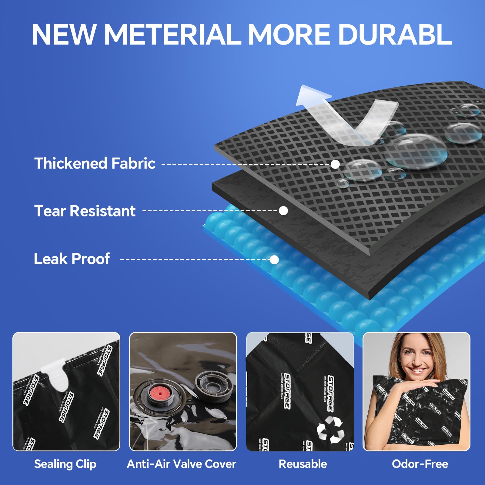 15 Pack Fabric Vacuum Storage Bags with Wireless Electric Pump