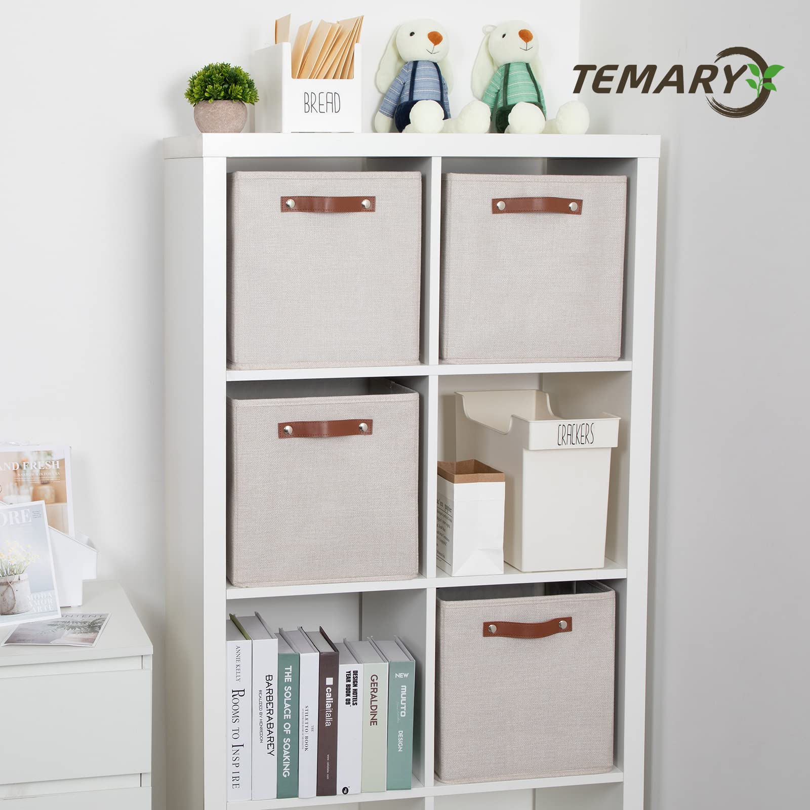 Cube Storage Bins 12 Inch Storage Cubes 4PCs Fabric Organizer Bins Boxes with Handles