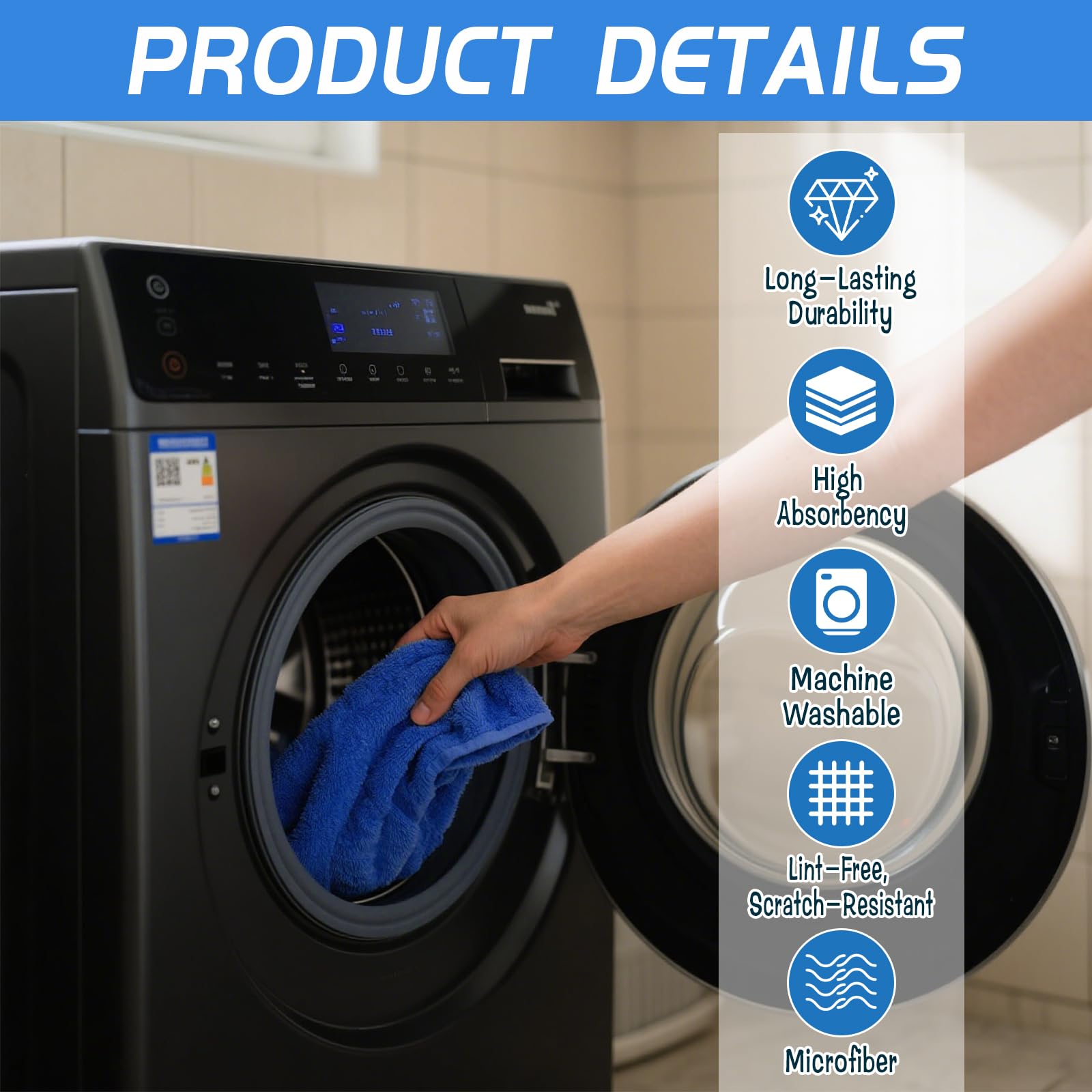 4 Pack Extra Large Microfiber Cleaning Cloths 20"x30" (4 Count)