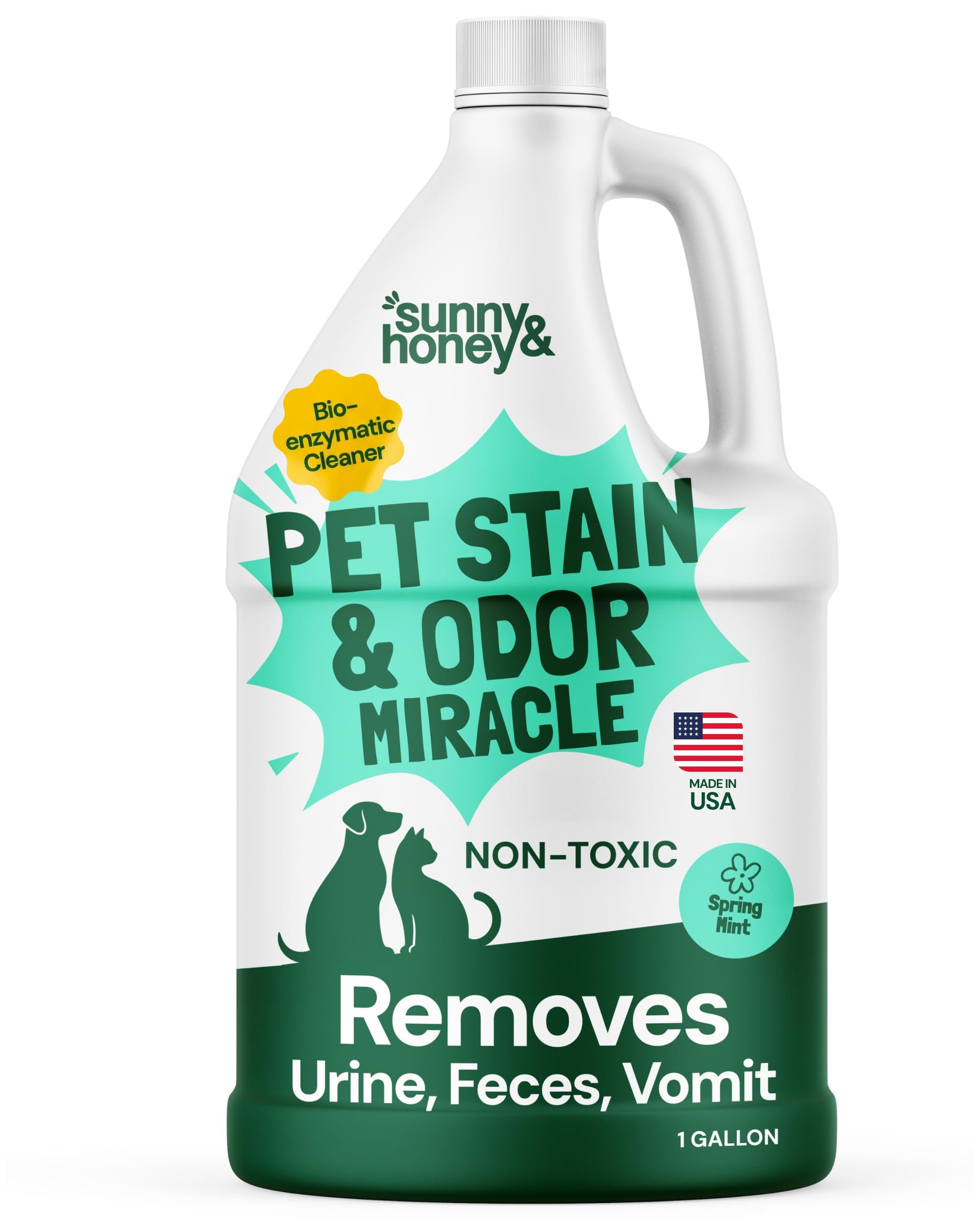Pet Stain and Odor Remover for Carpets. 1 Gallon Mint (128 Fl Oz)