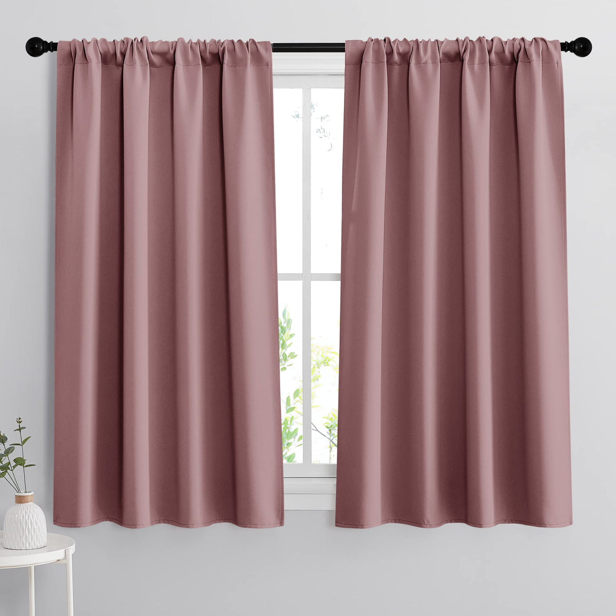 Small Window Curtains 45 inches Length for Kitchen Cafe Bathroom
