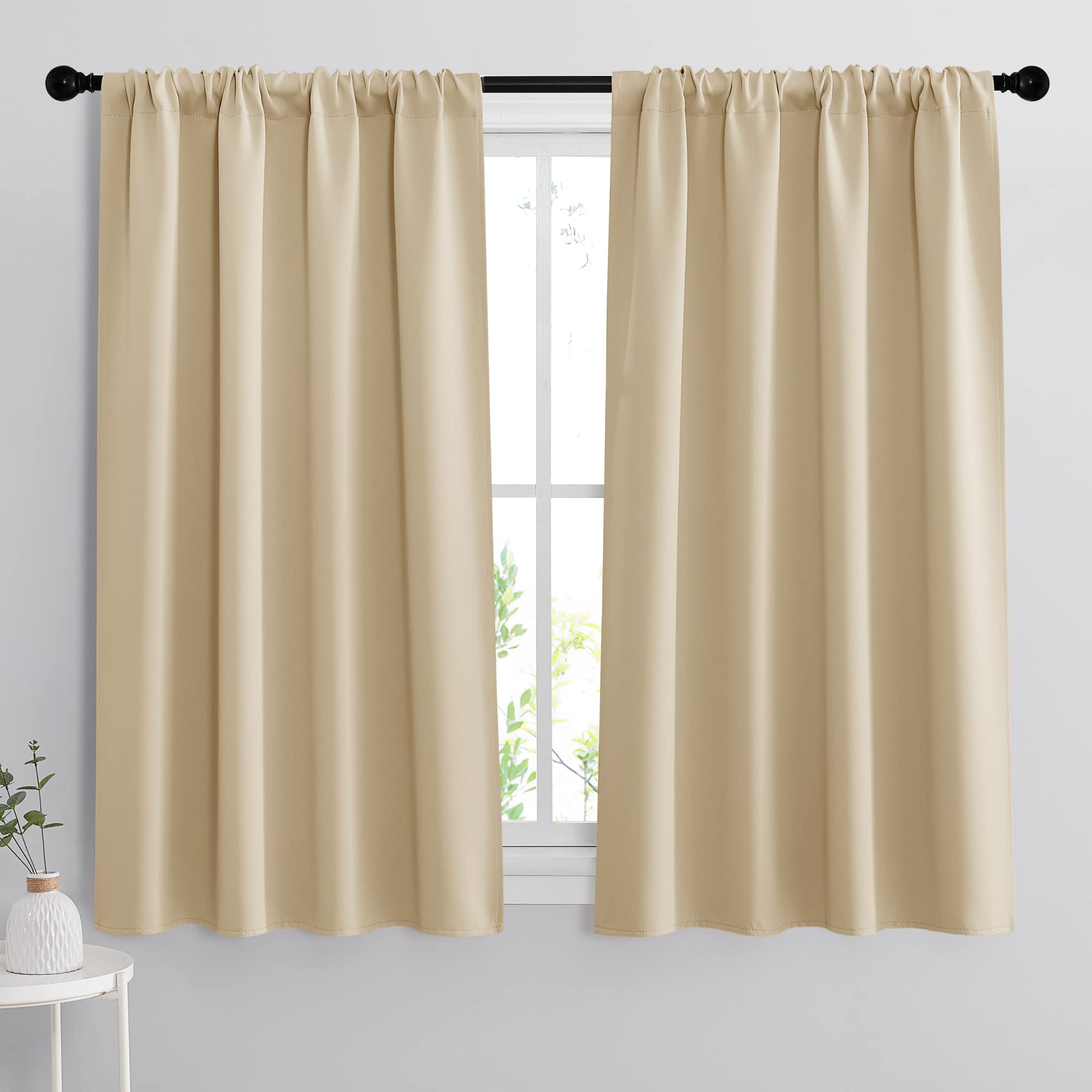 Curtains for Bedroom Living Room Nursery Office 63 inches Long (2 Count)