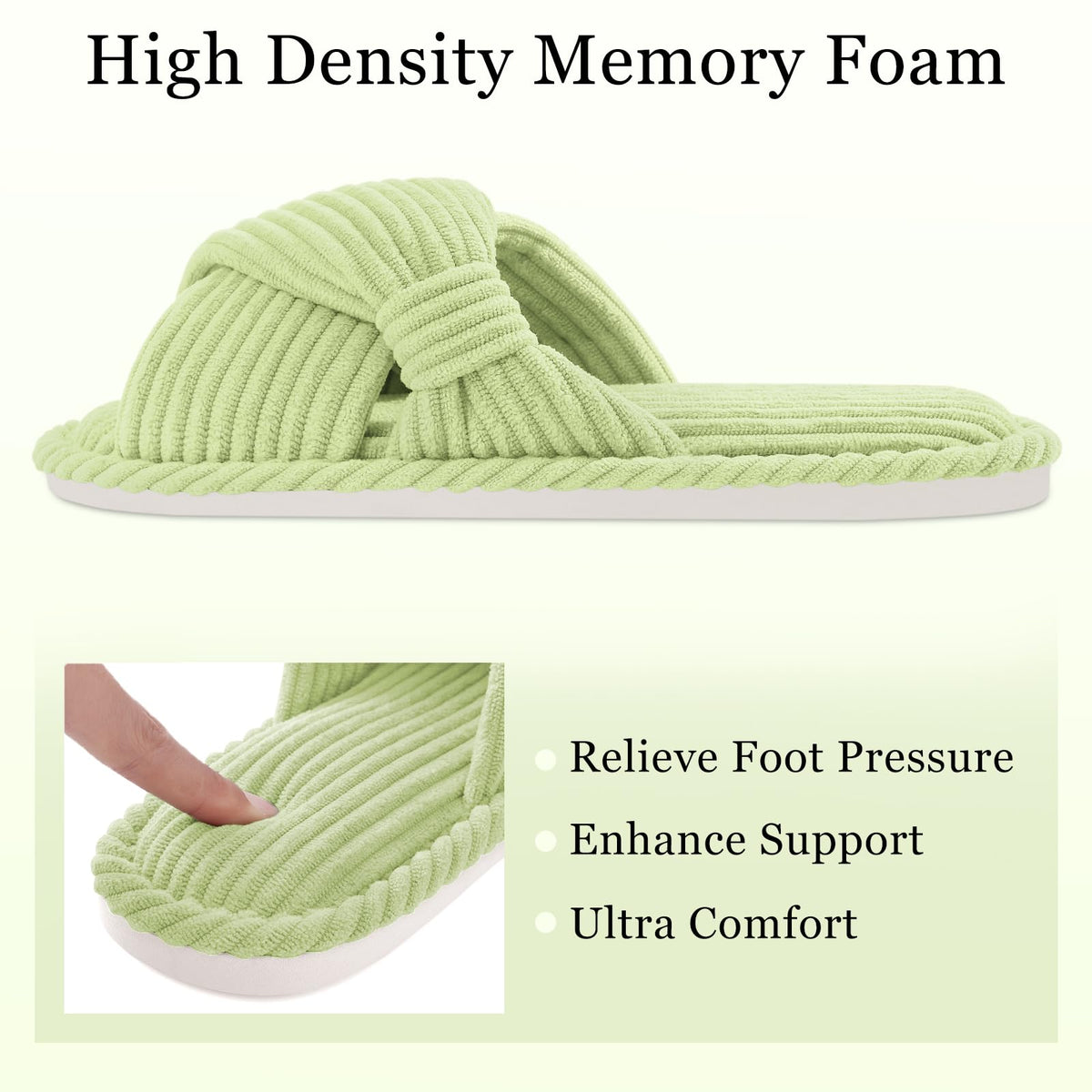 Summer House Slippers for Women Corduroy Open Toe Indoor Slippers