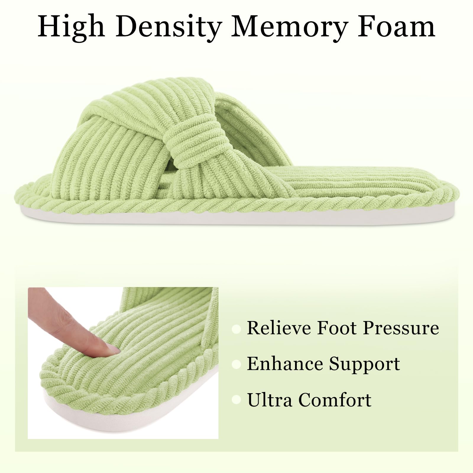 Summer House Slippers for Women Corduroy Open Toe Indoor Slippers