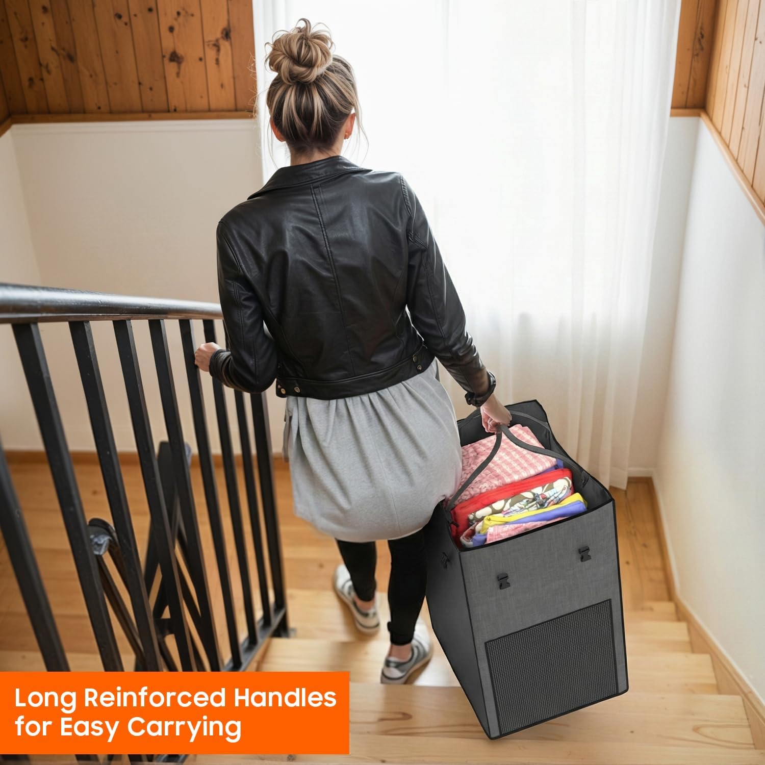 160L Laundry Hamper with Lid & Wheels