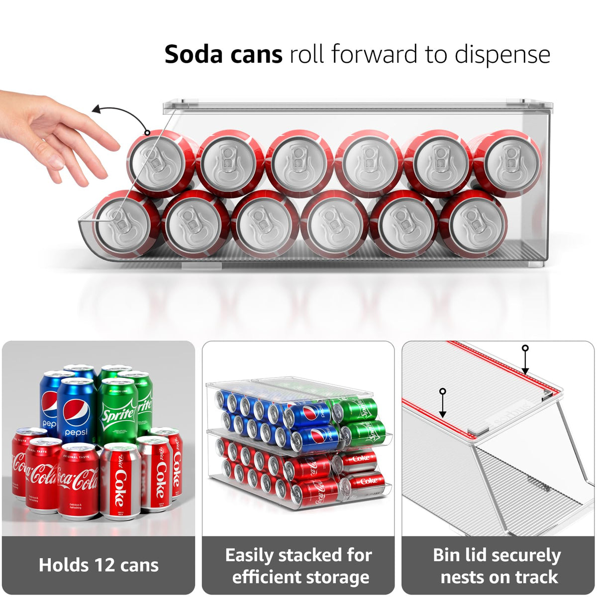 Soda Can Organizer for Refrigerator (4 Count)