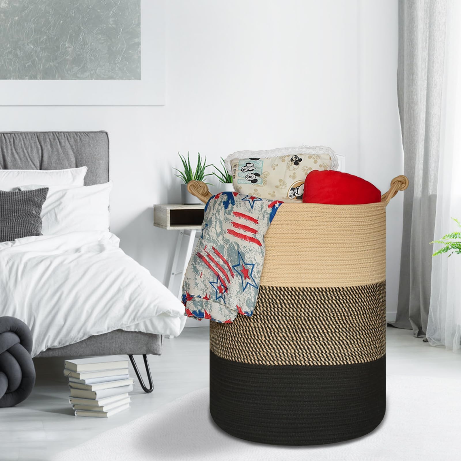 Tall Woven Blanket & Laundry Basket