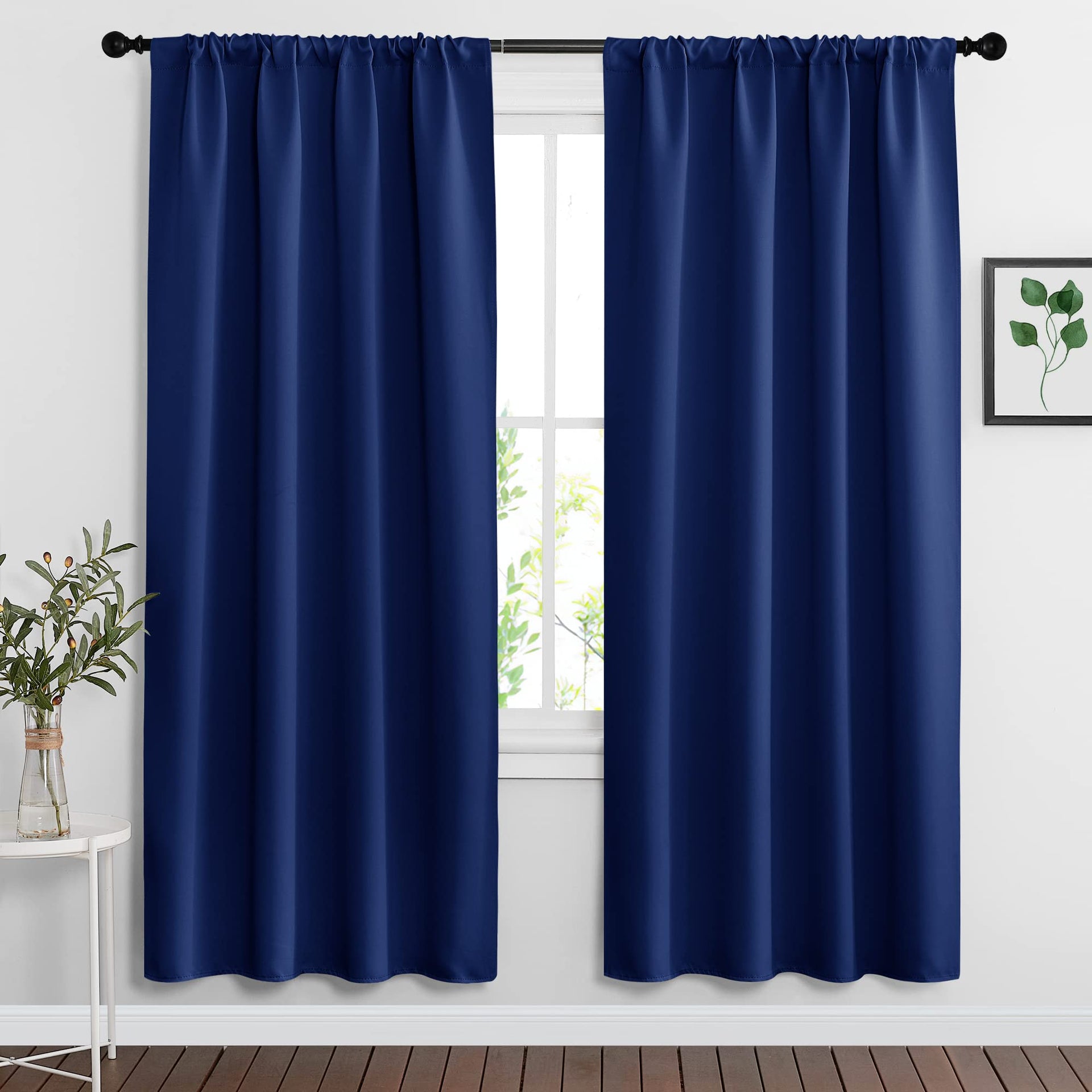 Blackout Curtains for Bedroom Living Room Nursery 63 inches Long (2 Count)