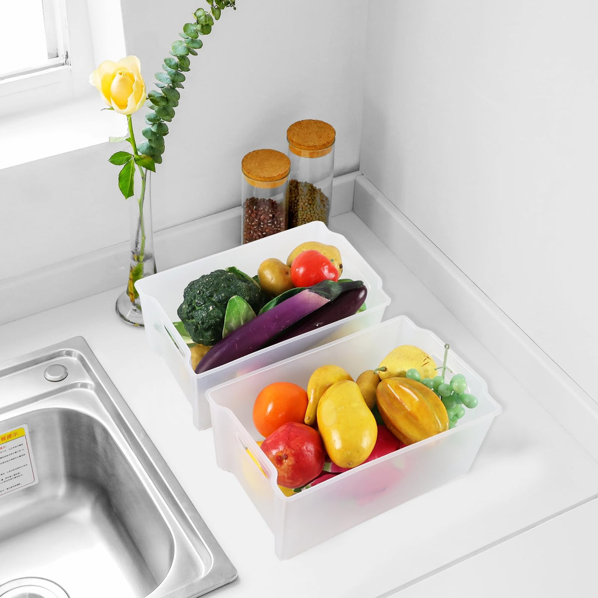 4 Pack Open Storage Organizing Bins (4 Count)