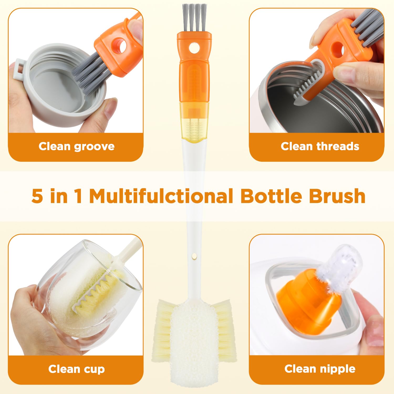 6 Pack Bottle Brush Cleaning Set (6 Count)