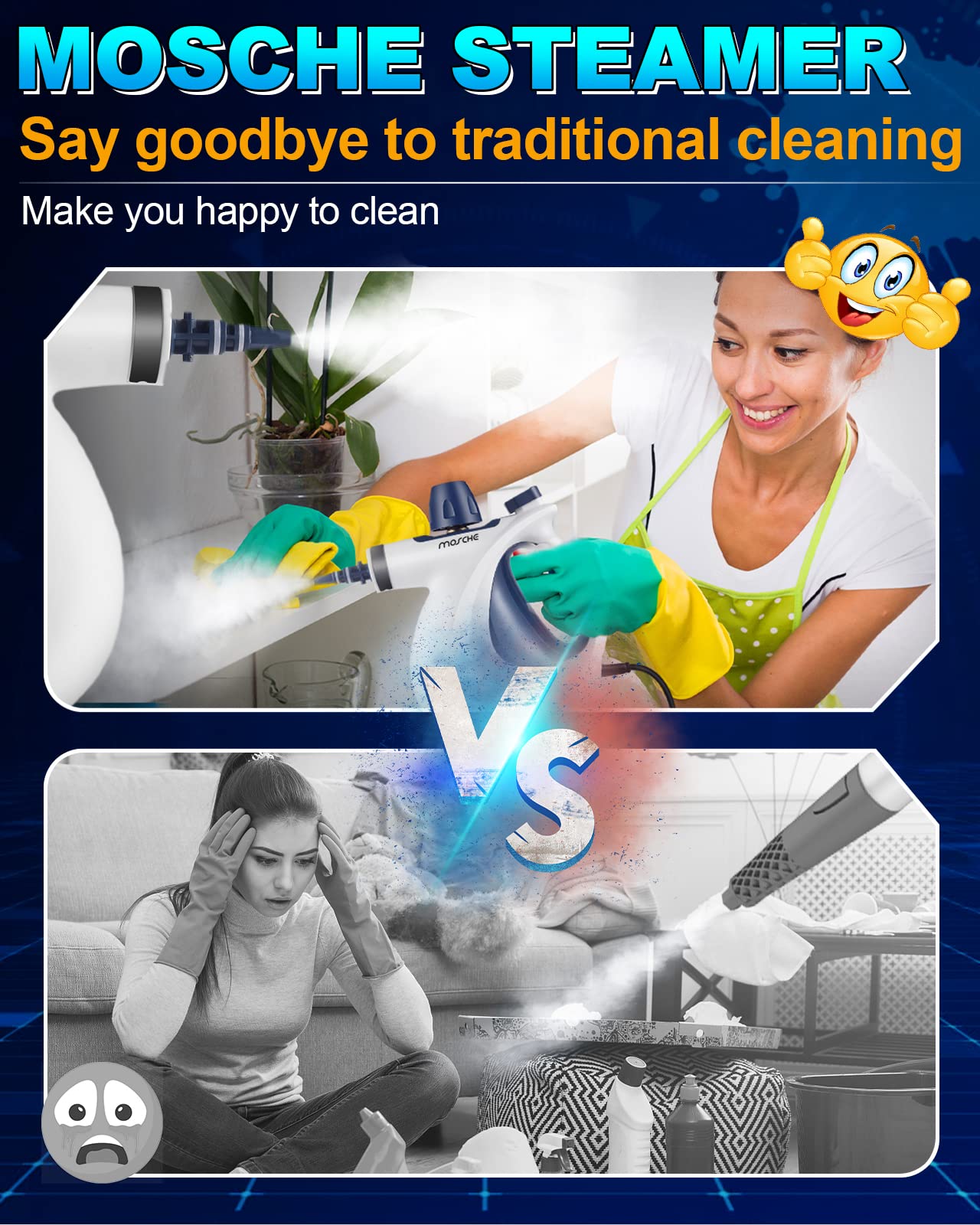 Handheld Pressurized Steam Cleaner with 11