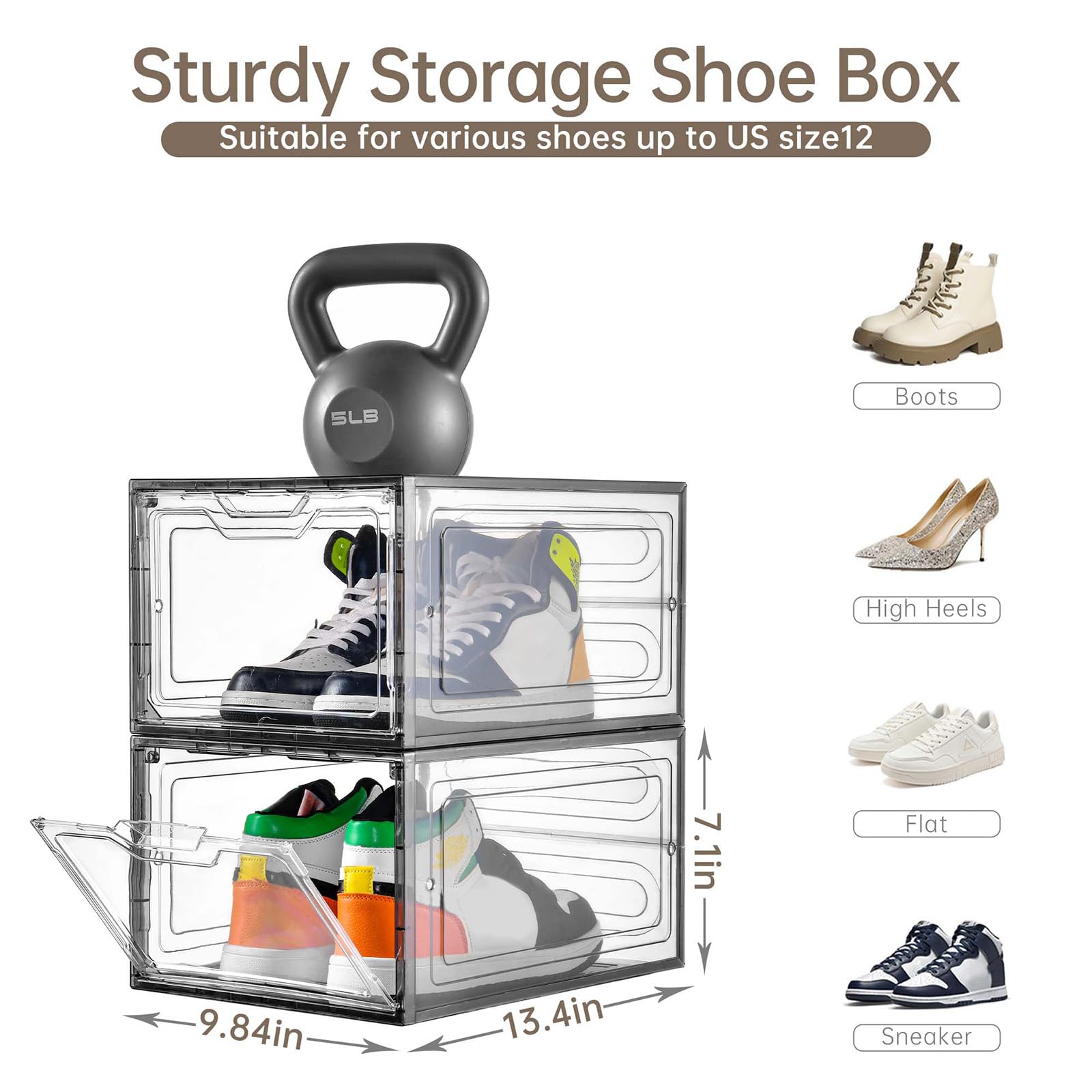 12 Pack Shoe Boxes Shoes Organizer (12 Count)