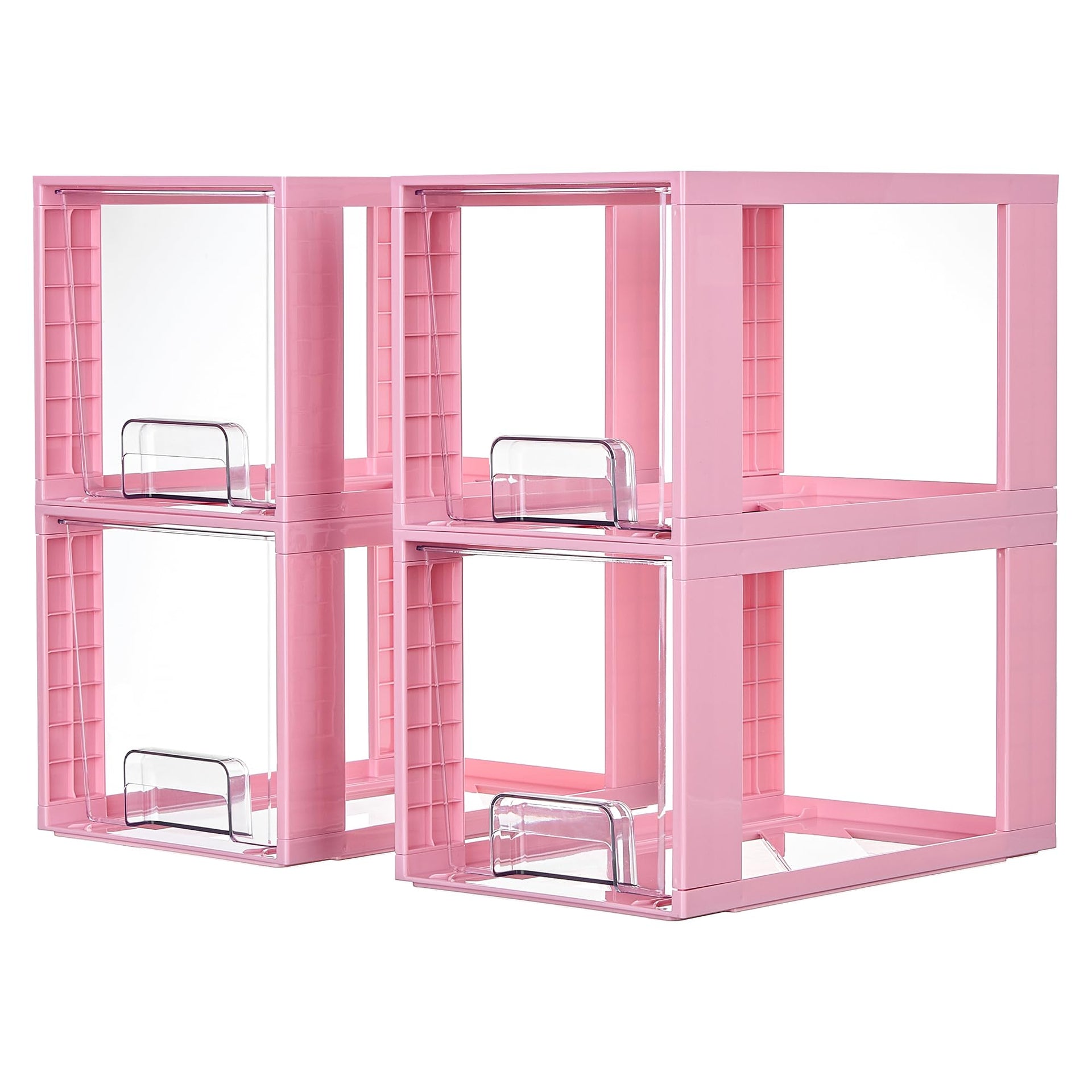 4 Pack Large Stackable Storage Drawers (4 Count)