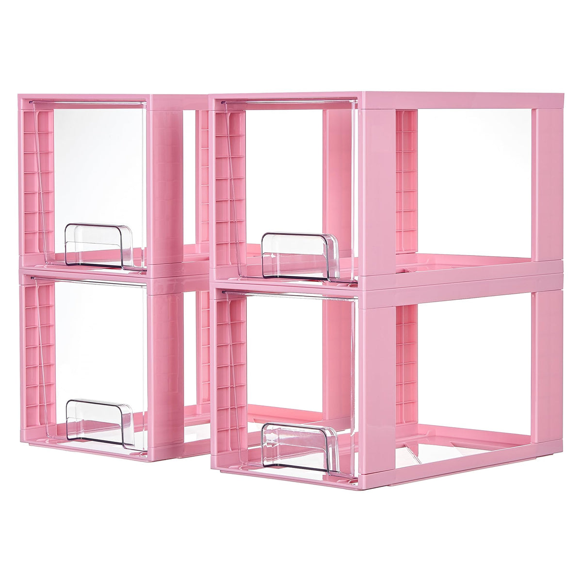 4 Pack Large Stackable Storage Drawers (4 Count)