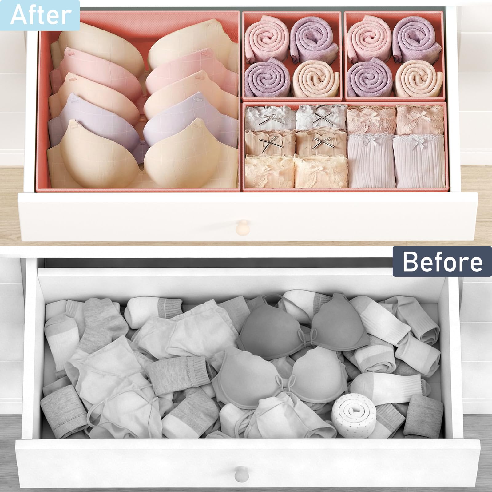 Drawer Organizer Clothes Storage (28 Count)