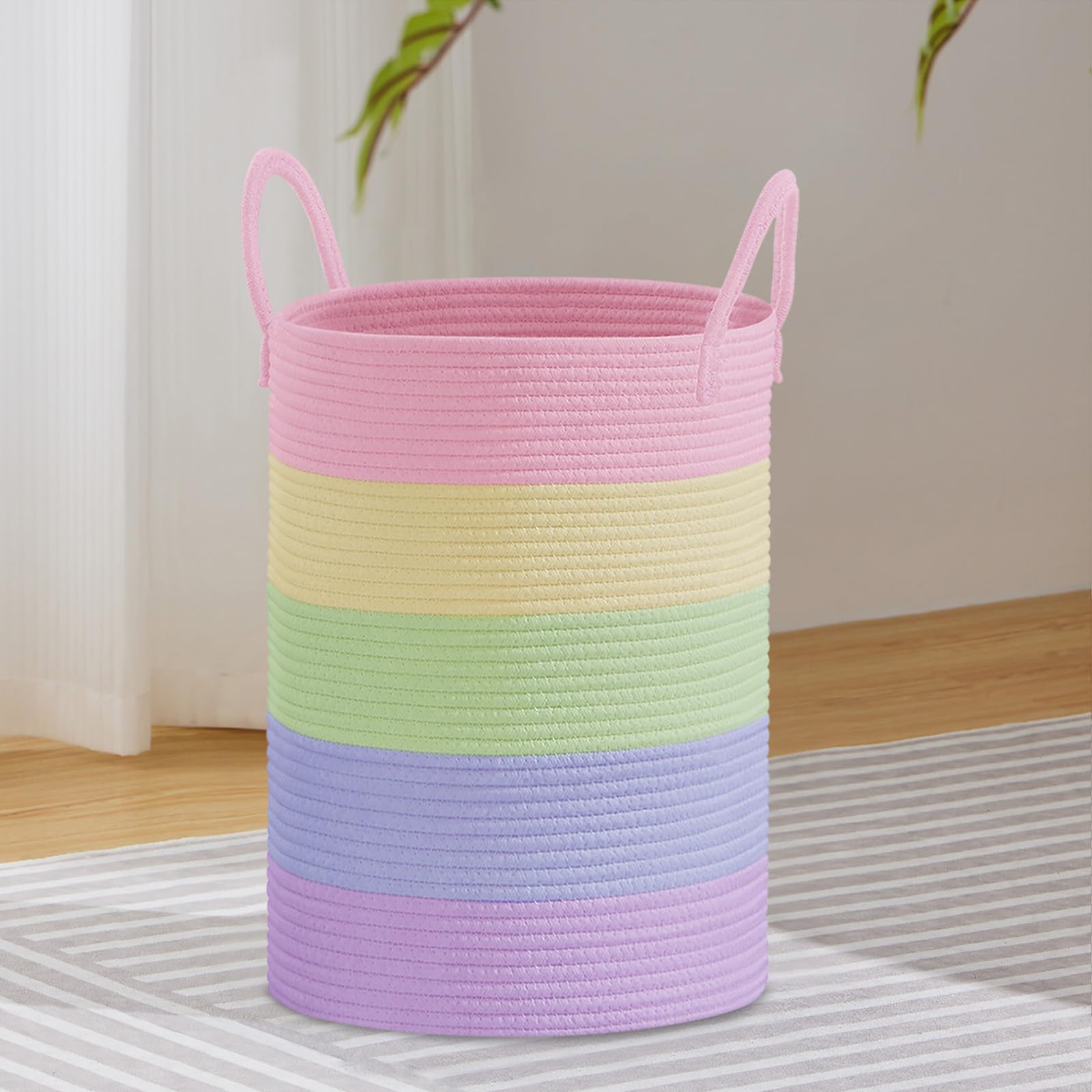58L Tall Woven Laundry Basket Hamper