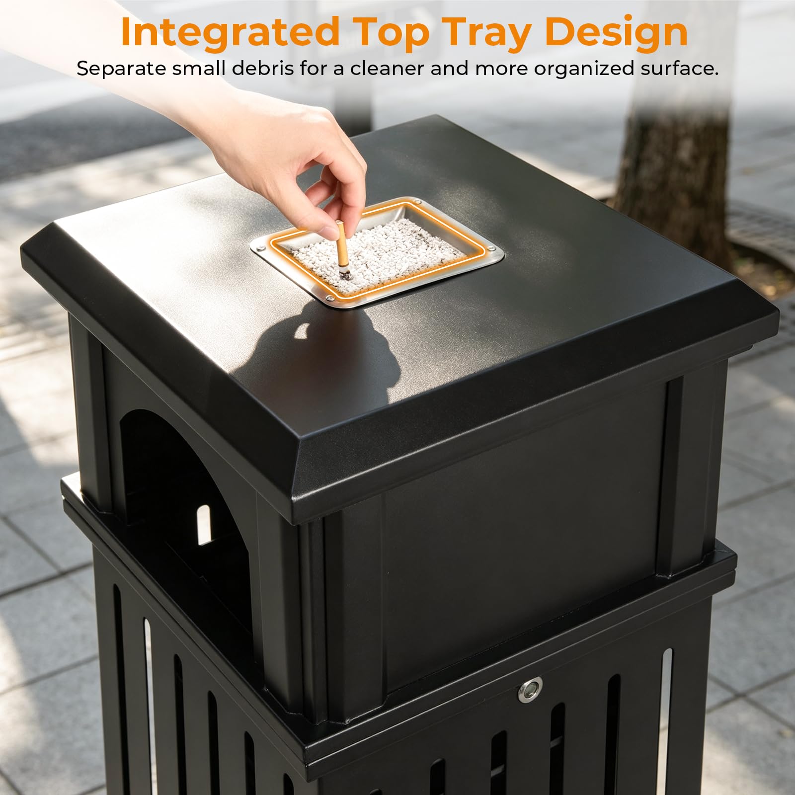 Commercial Outdoor Trash Can with Lid